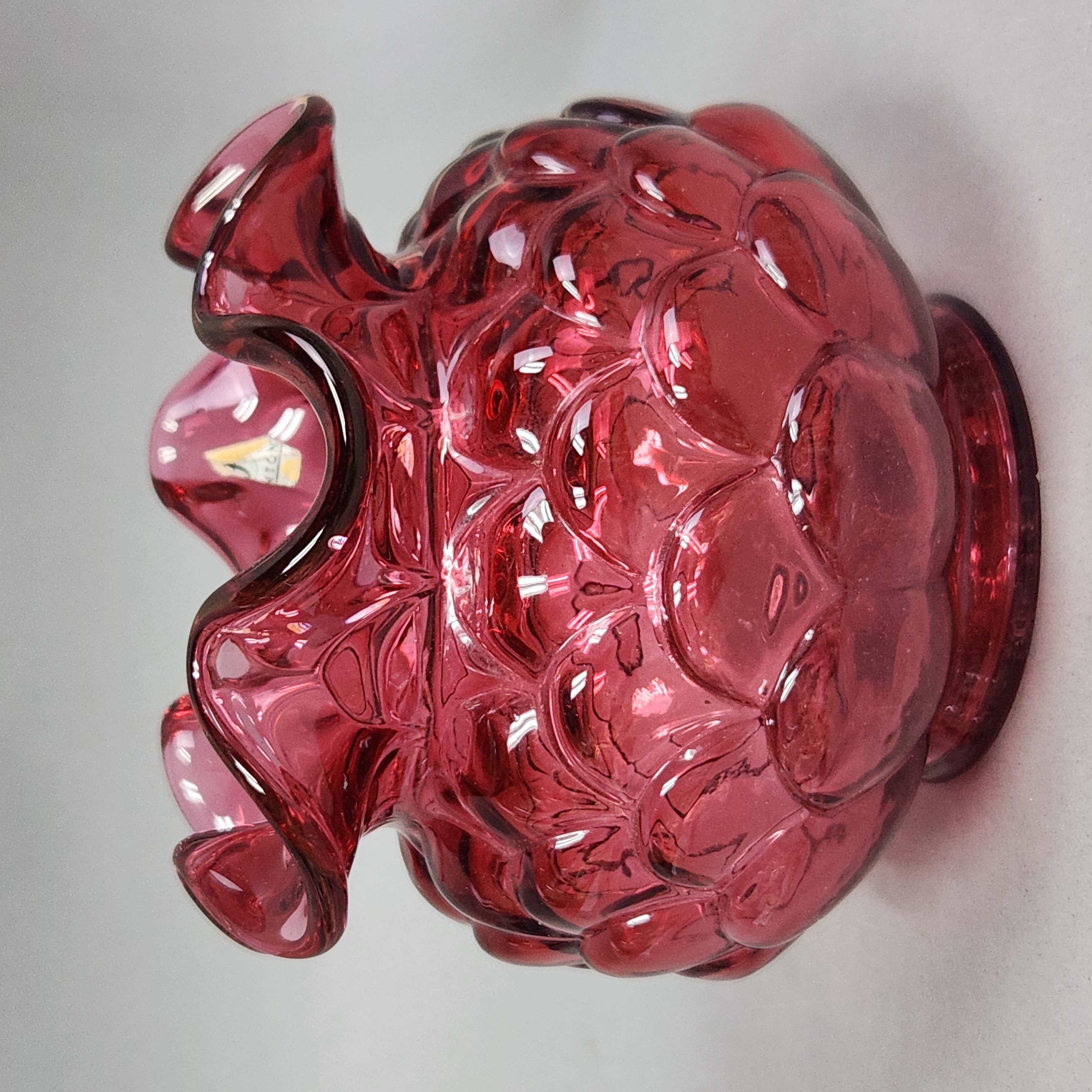 Fenton Cranberry Glass Rose Bowl