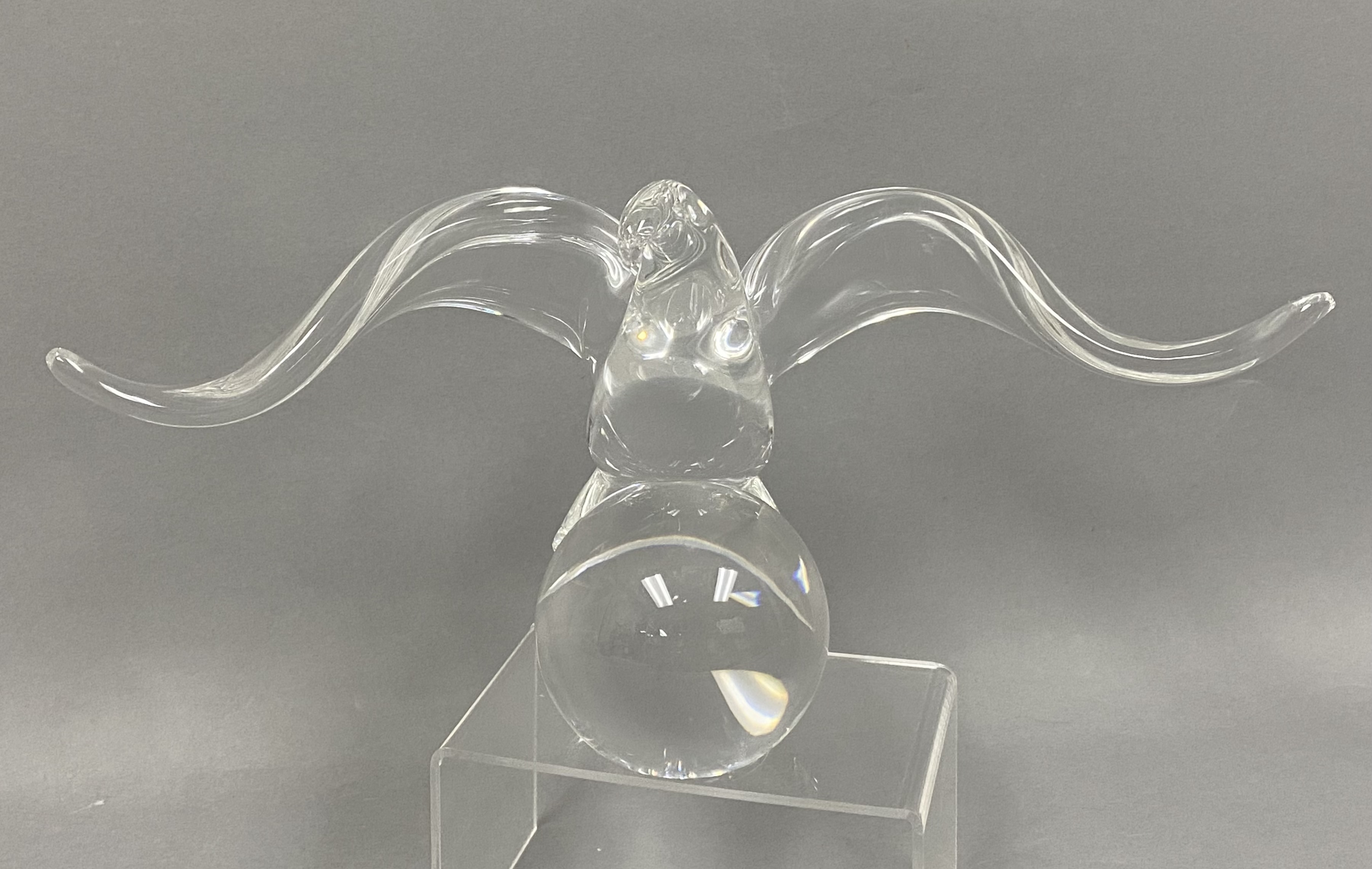 Steuben Crystal Eagle on Ball