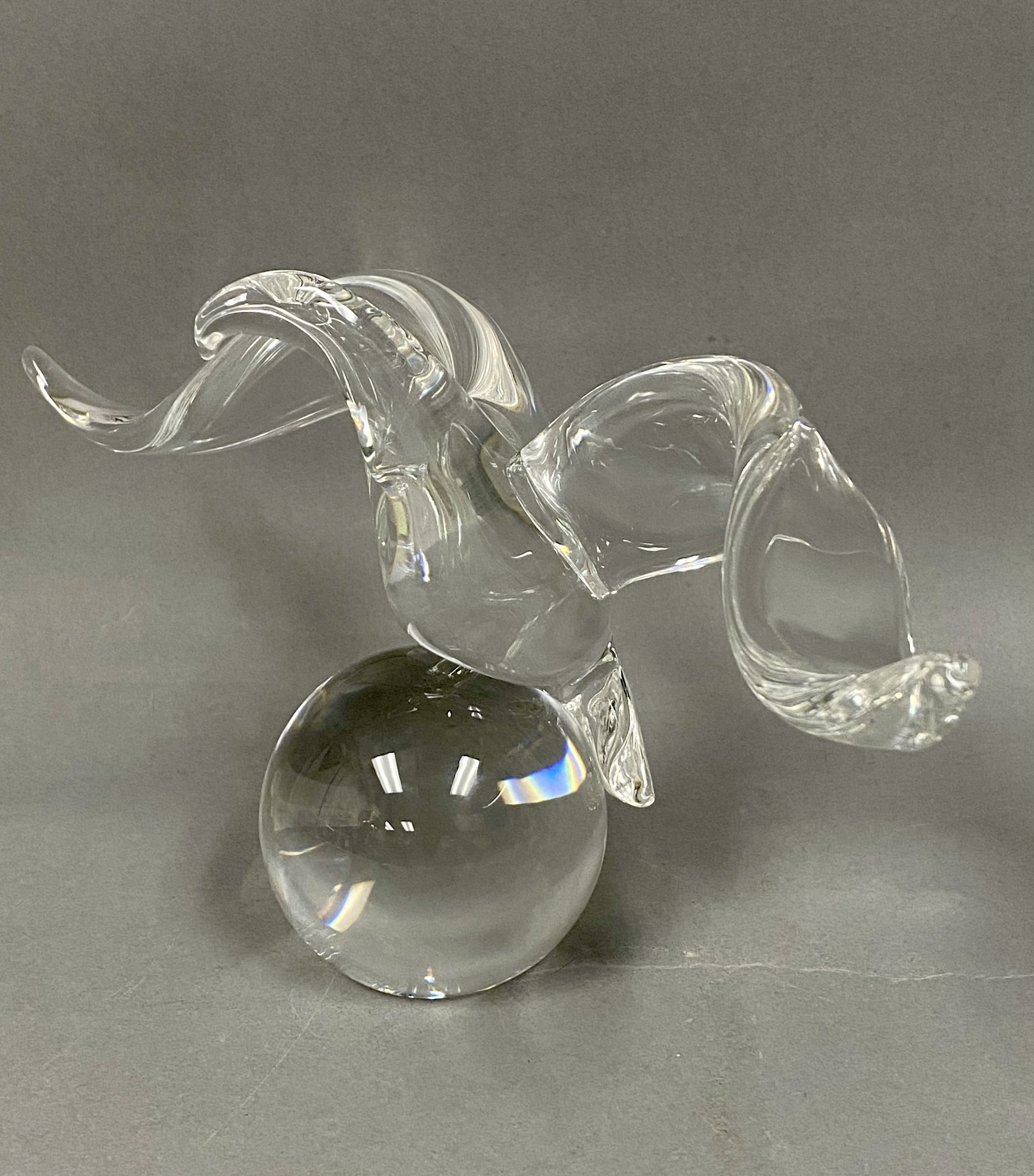 Steuben Crystal Eagle on Ball
