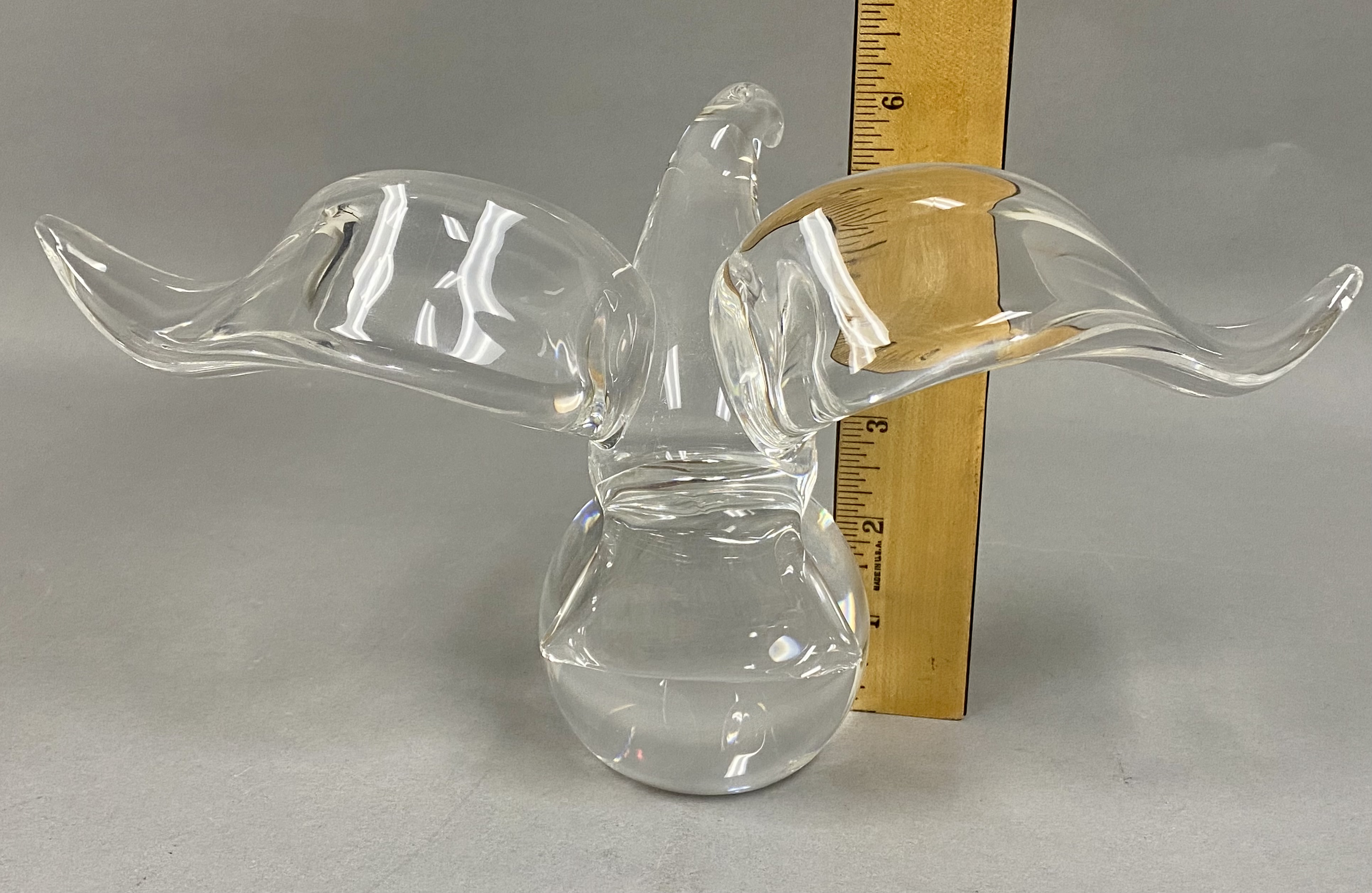 Steuben Crystal Eagle on Ball