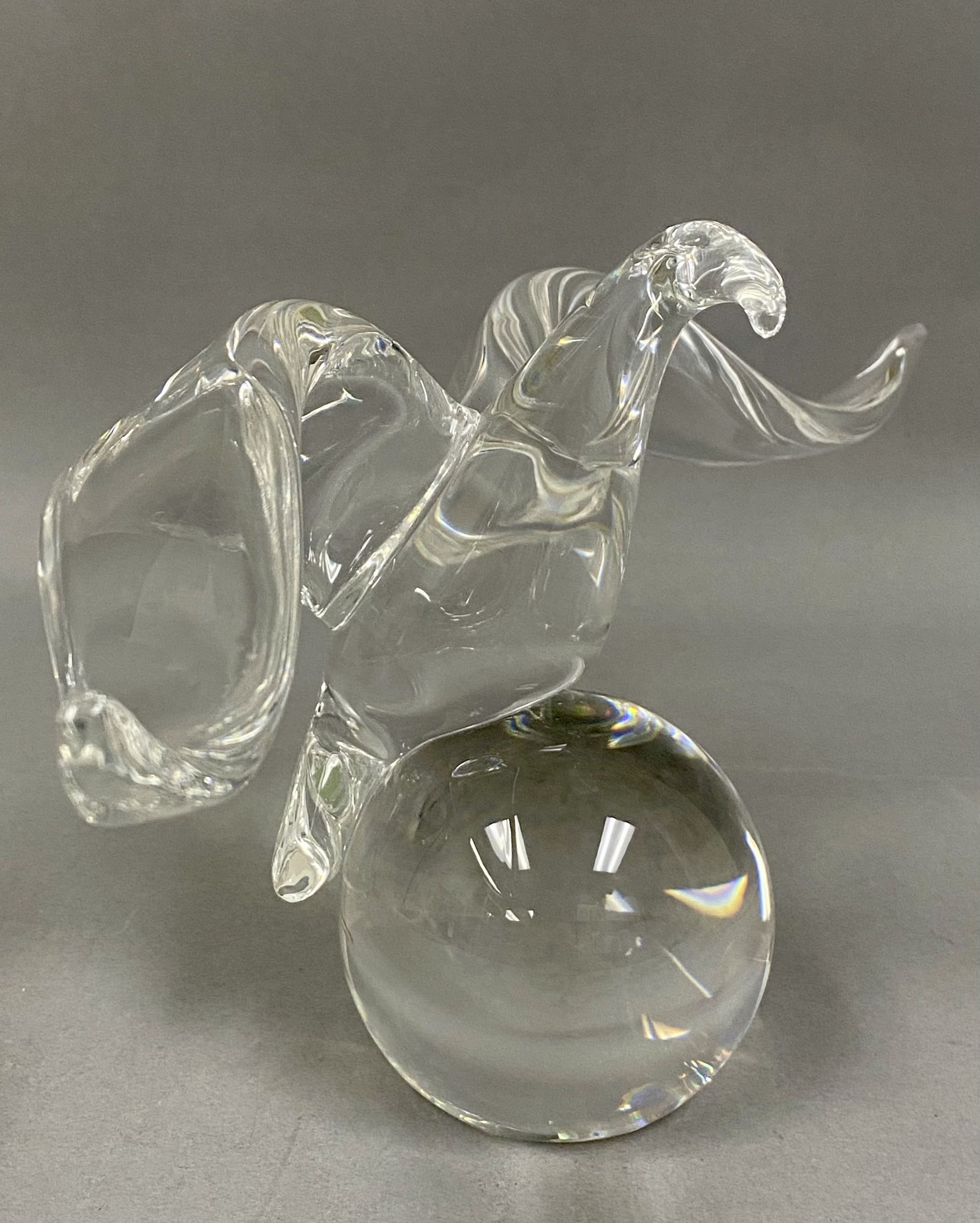 Steuben Crystal Eagle on Ball