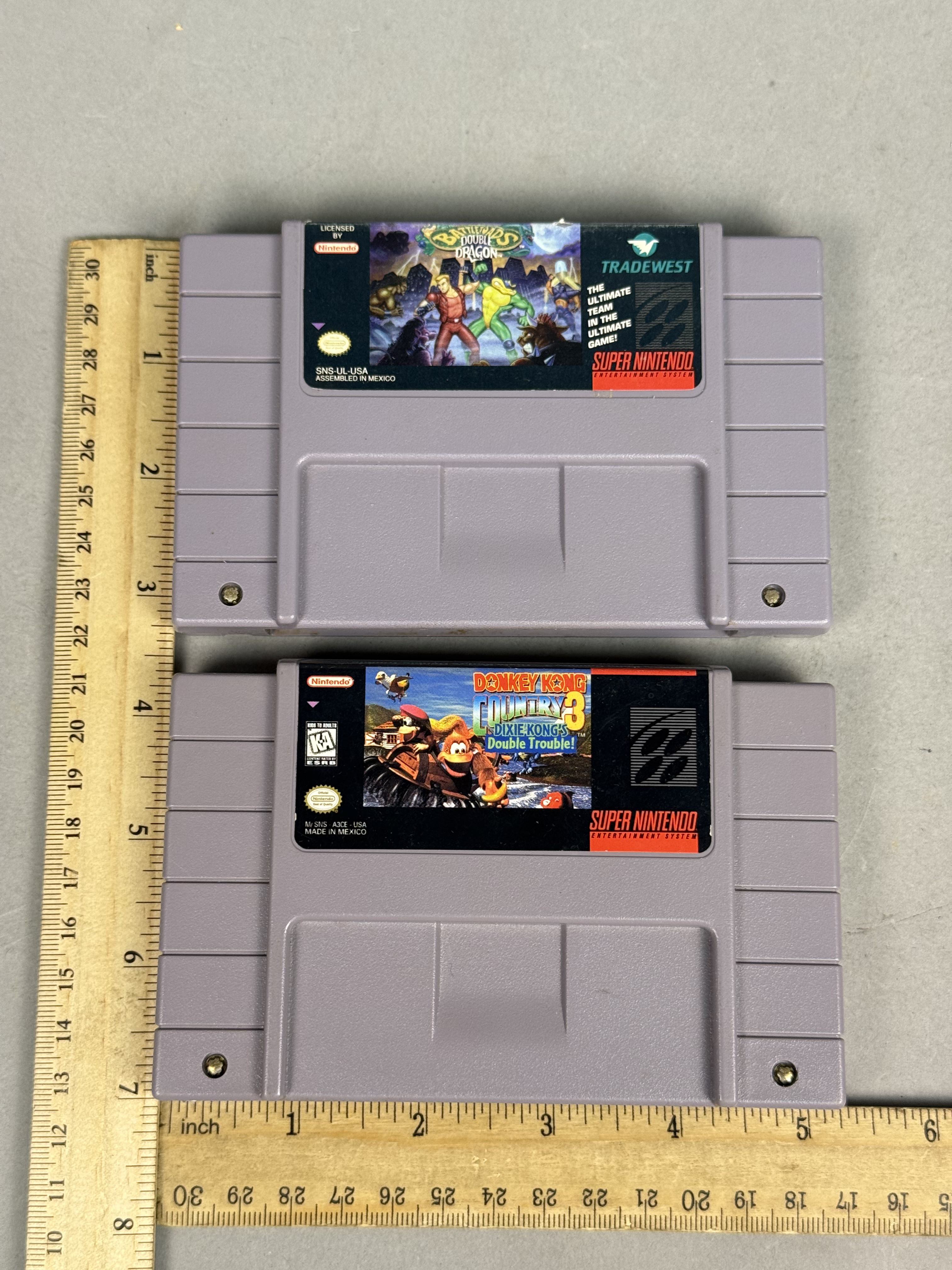 Super Nintendo Donkey Kong 3 & Battletoads Double Dragon