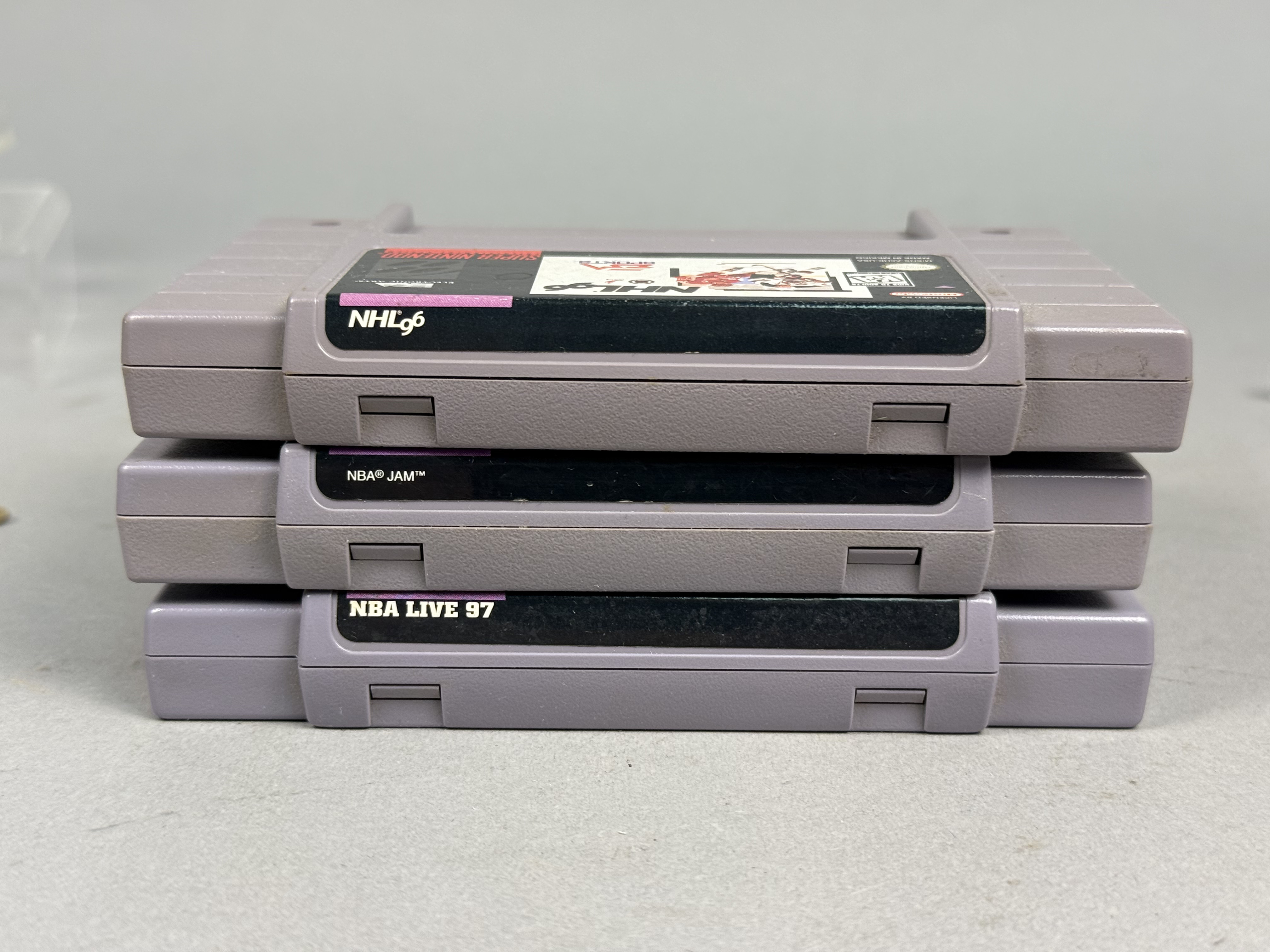 Three SNES Sports Game Cartridges