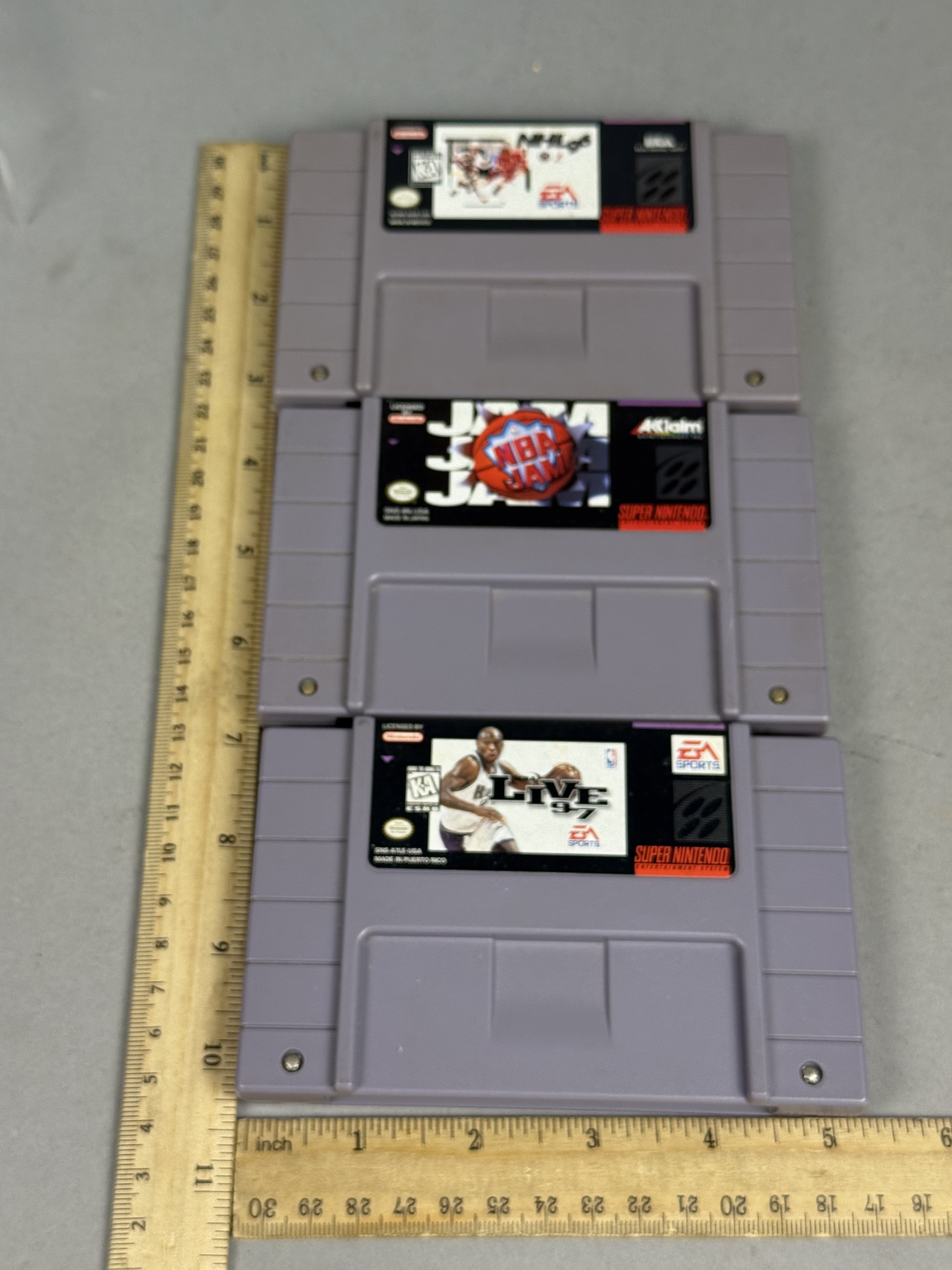 Three SNES Sports Game Cartridges