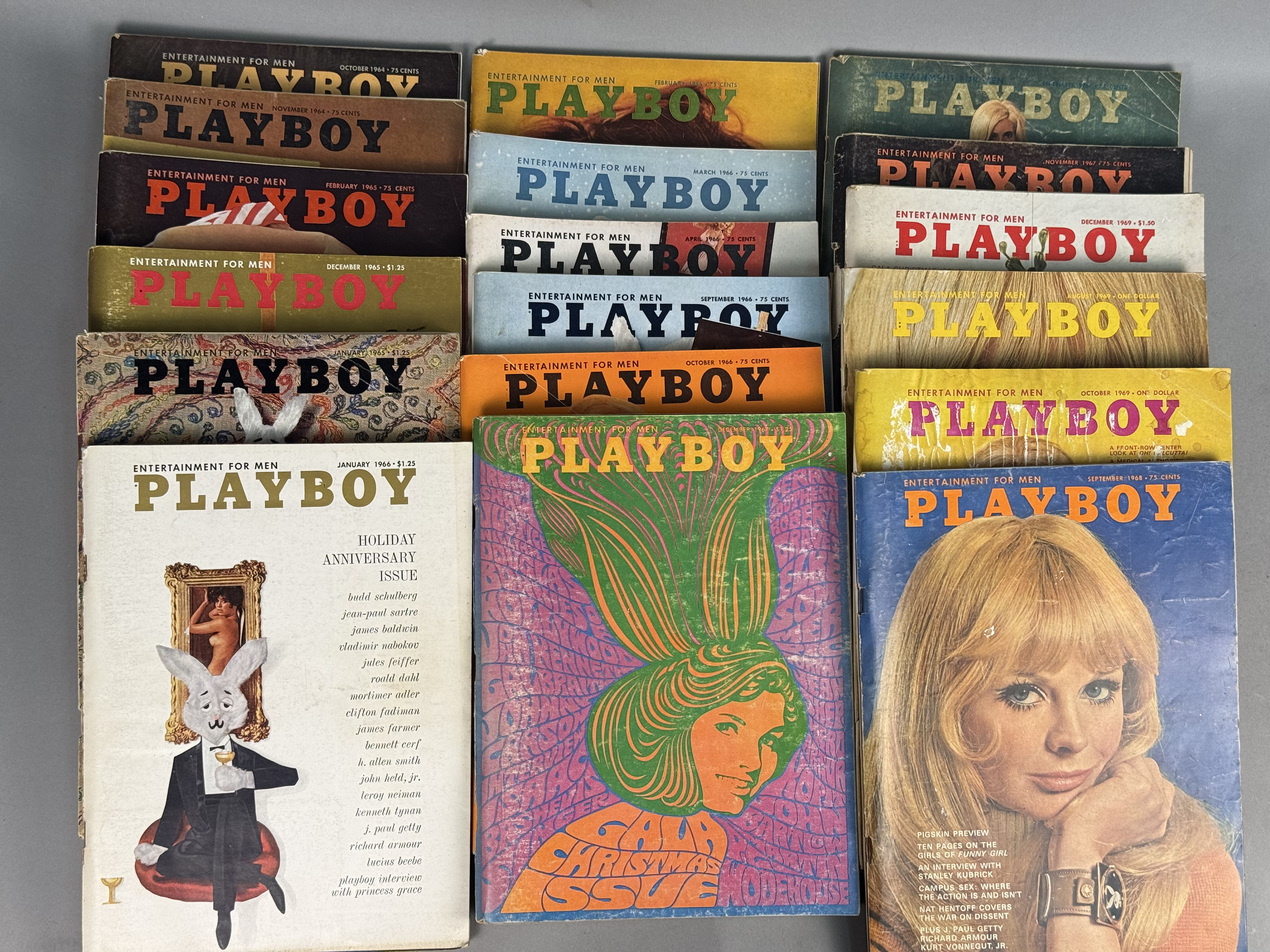 Group of Eighteen 1960s Playboy Magazines