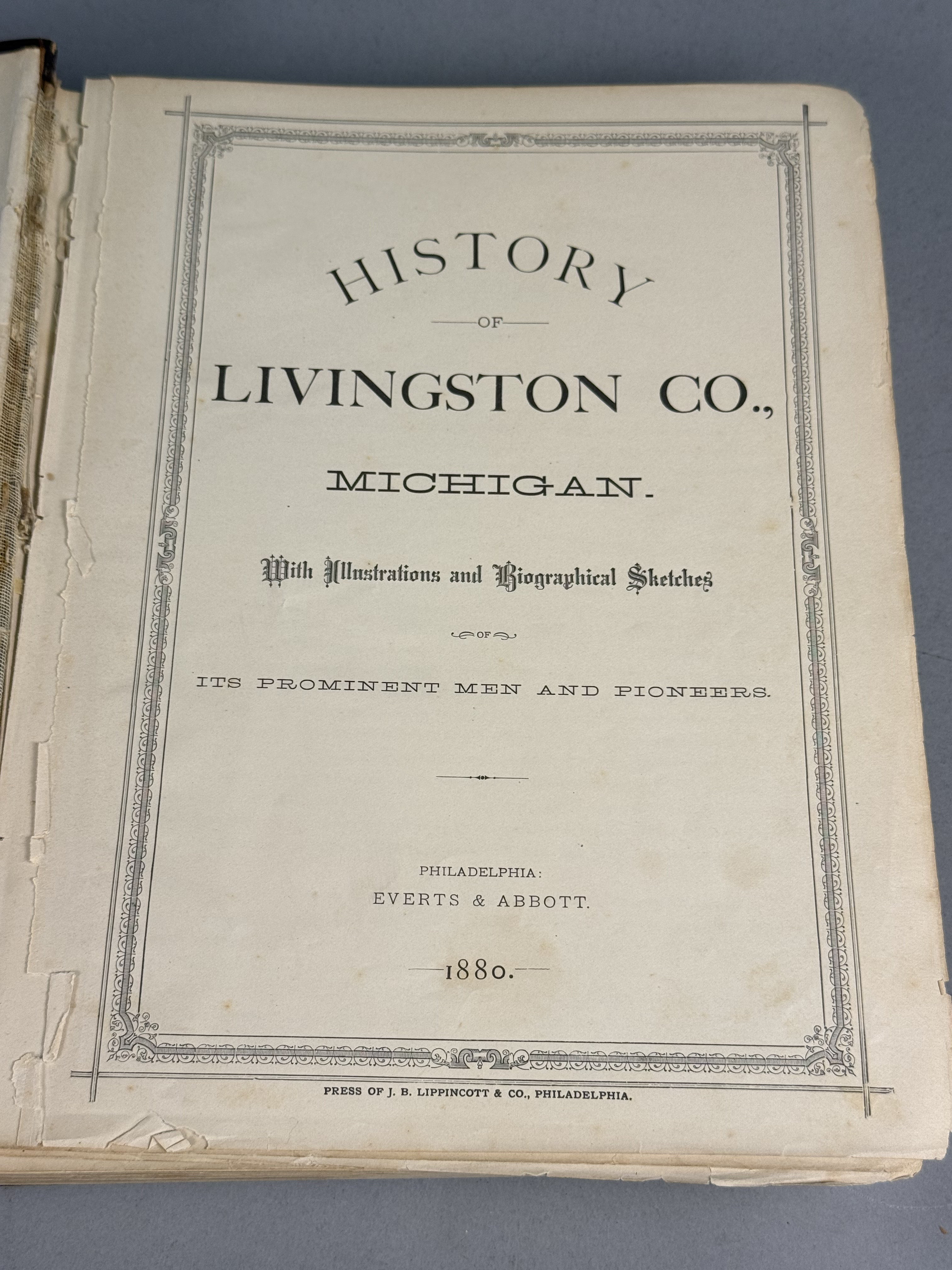 Everts & Abbott Livingston County Michigan History 1880