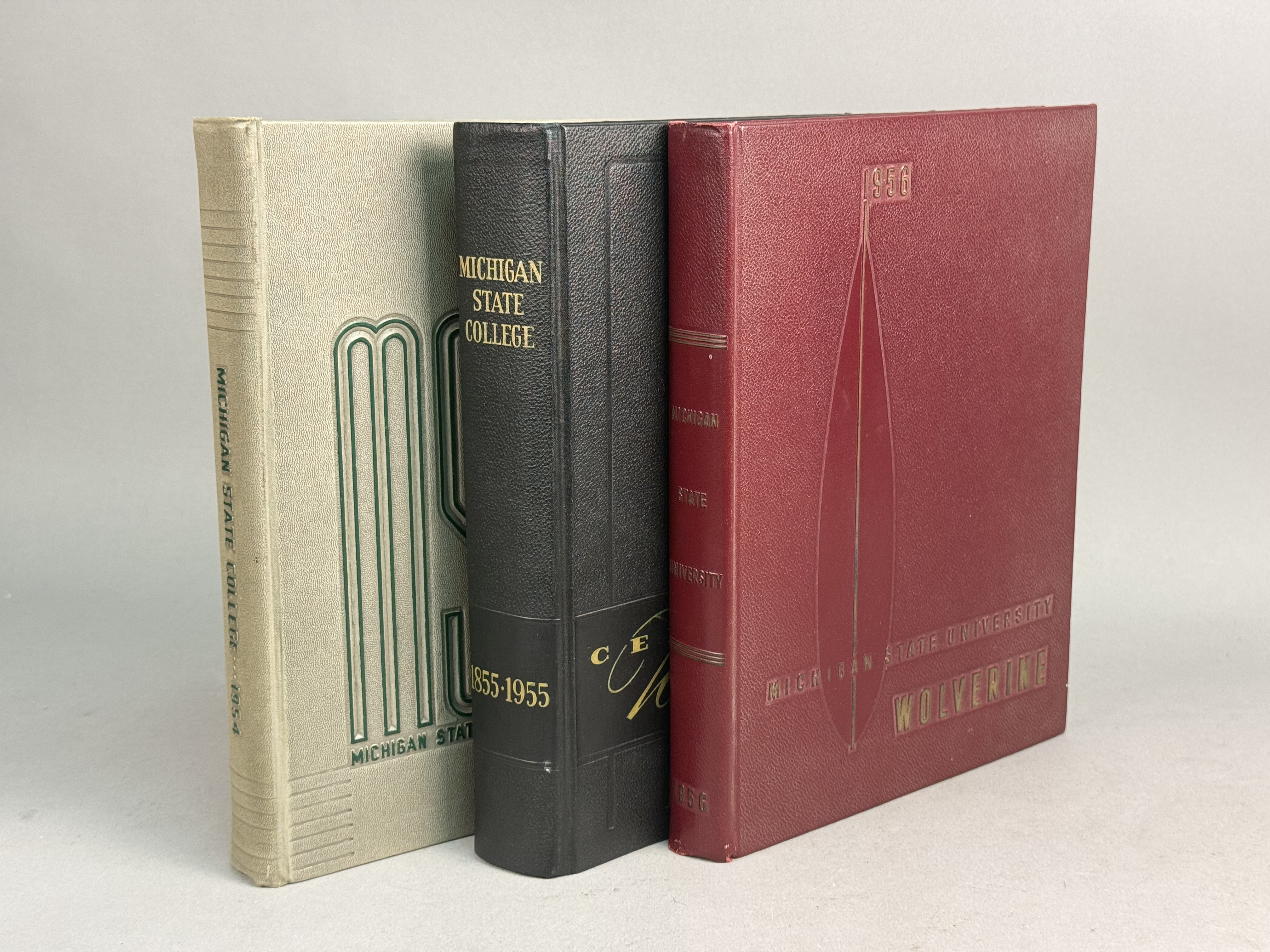 Three Michigan State Wolverine Yearbooks 1954-56