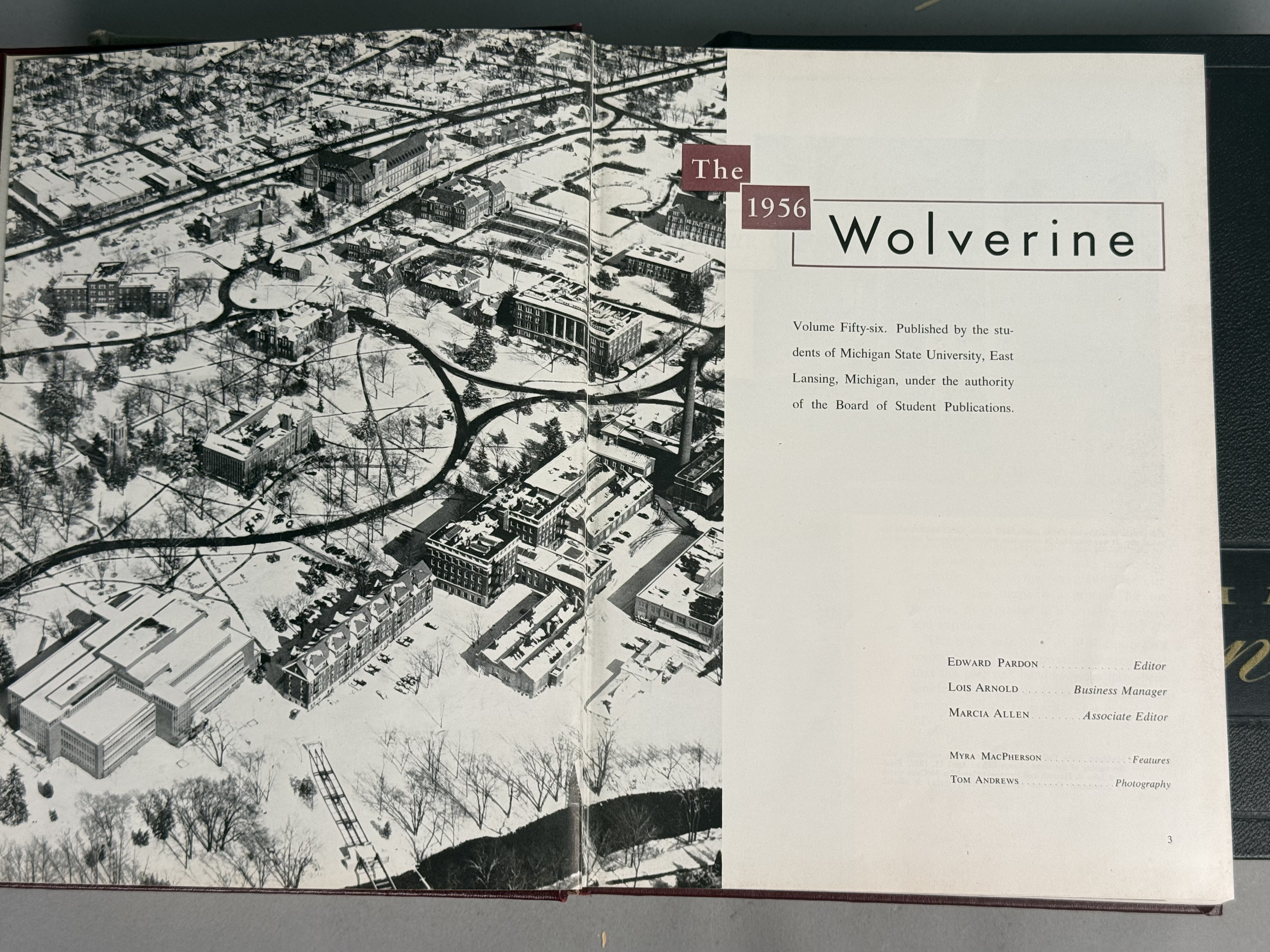 Three Michigan State Wolverine Yearbooks 1954-56
