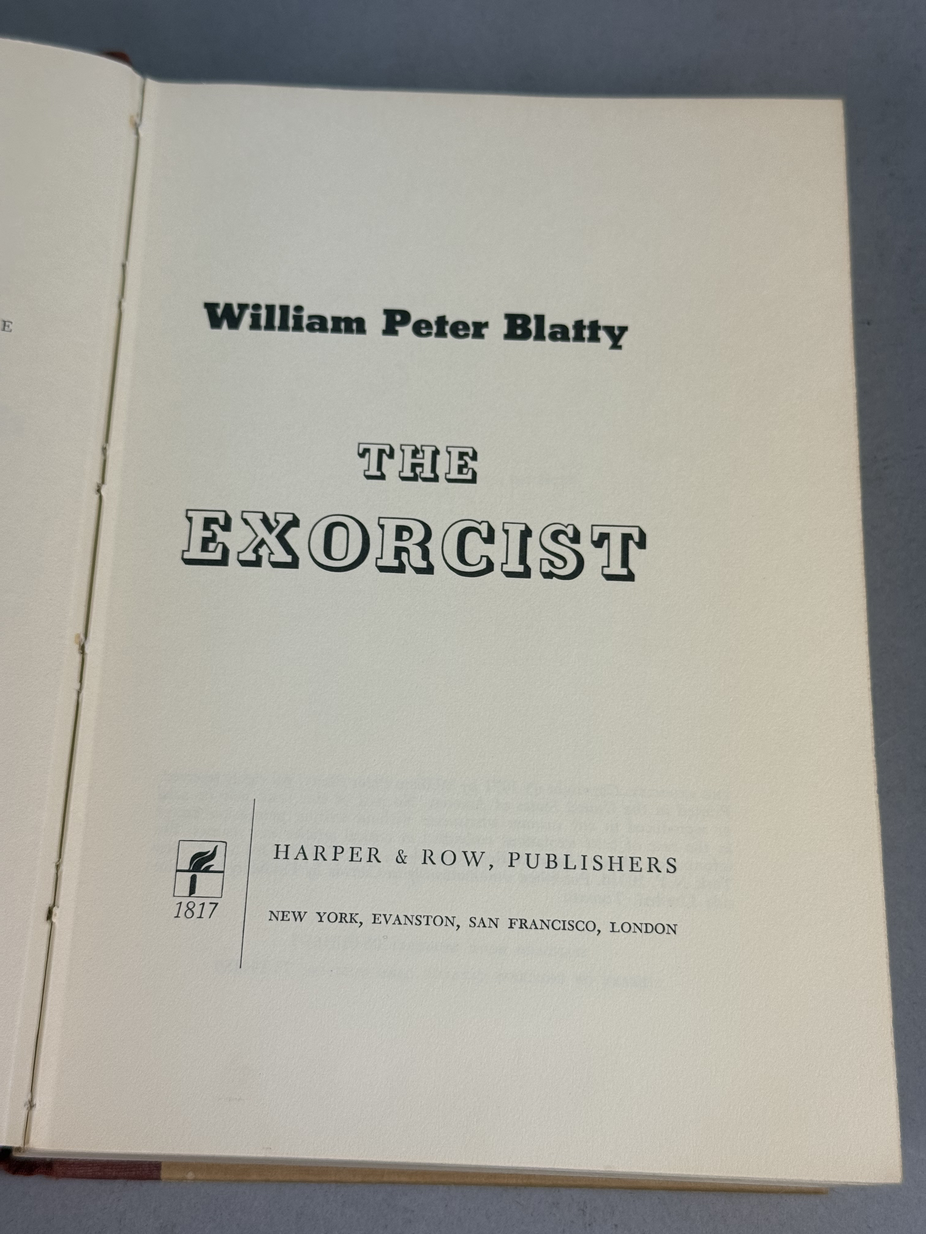 Blatty. The Exorcist. Harper & Row, 1971.