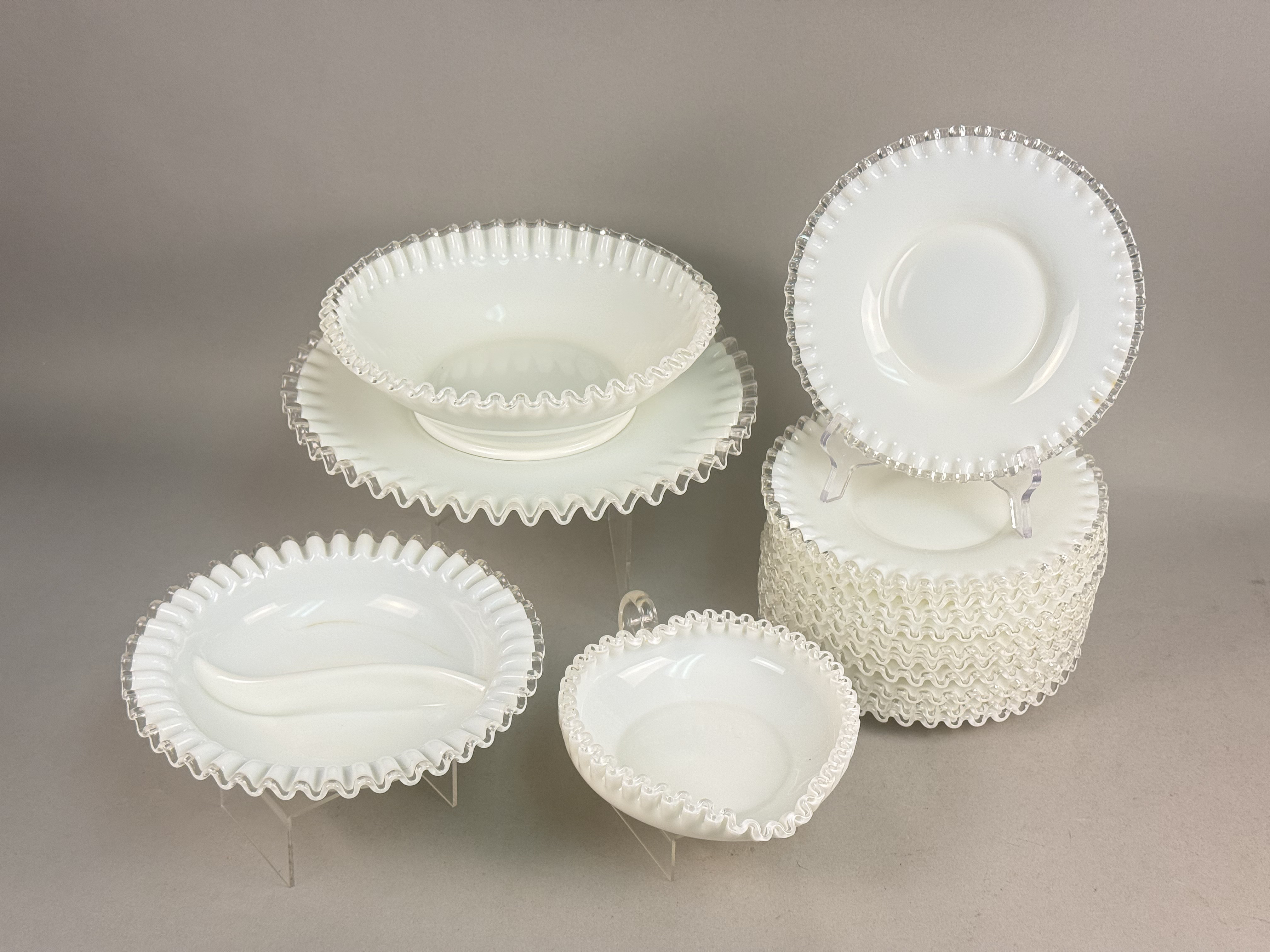 Fenton Silver Crest Milk Glass Collection
