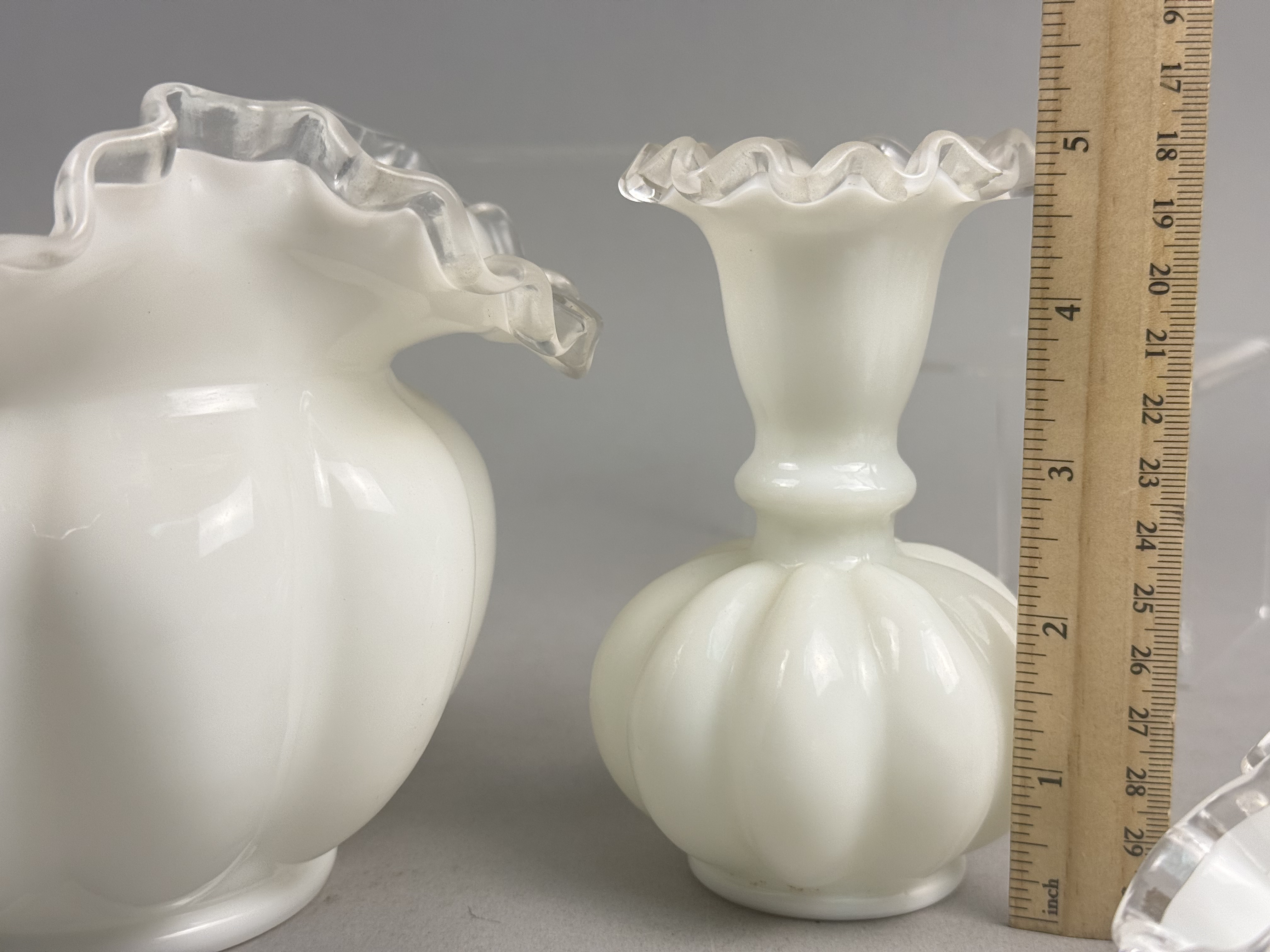 Fenton Silver Crest Milk Glass Set