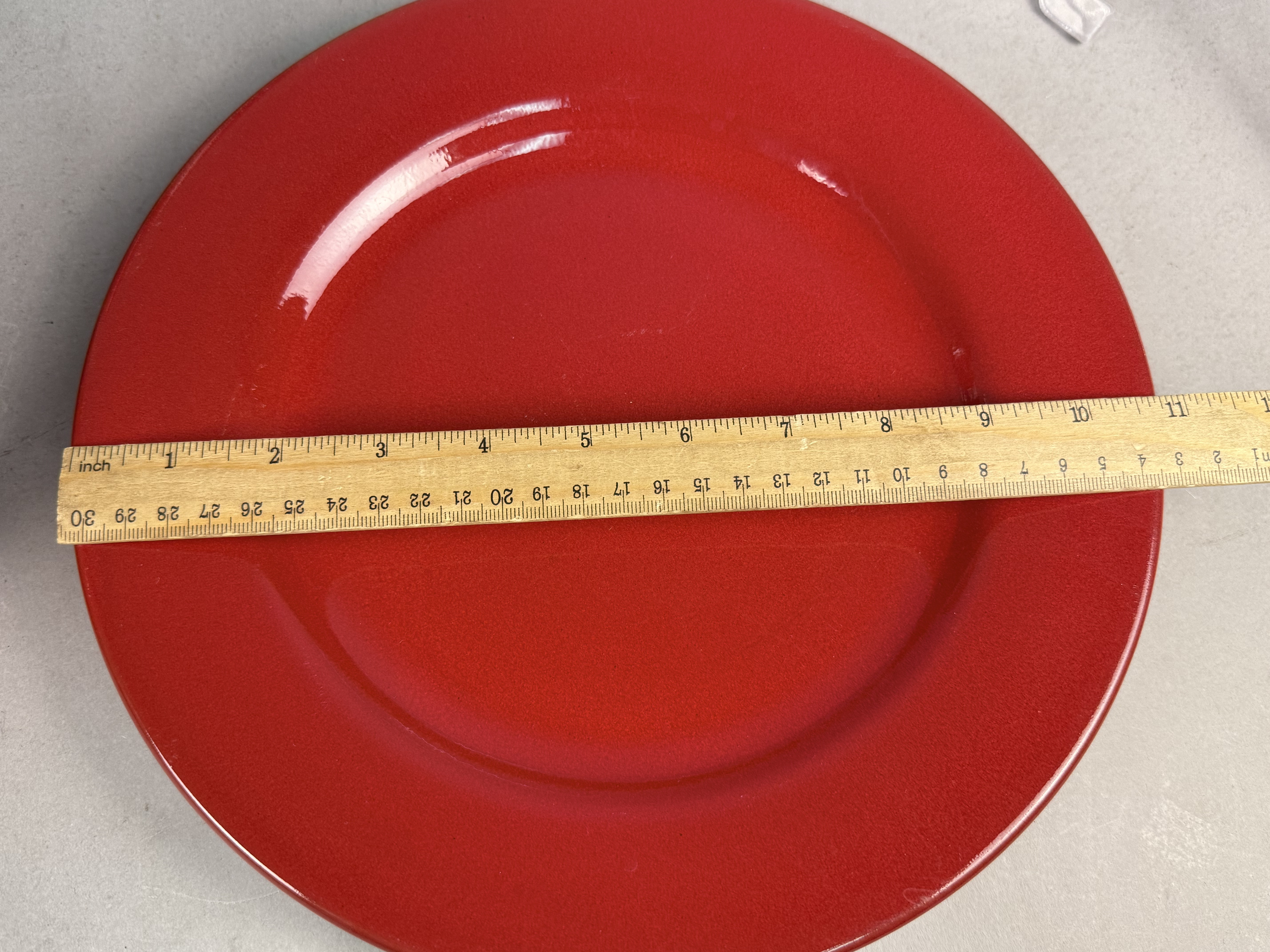 Large Red Glazed Stoneware Dinnerware Set