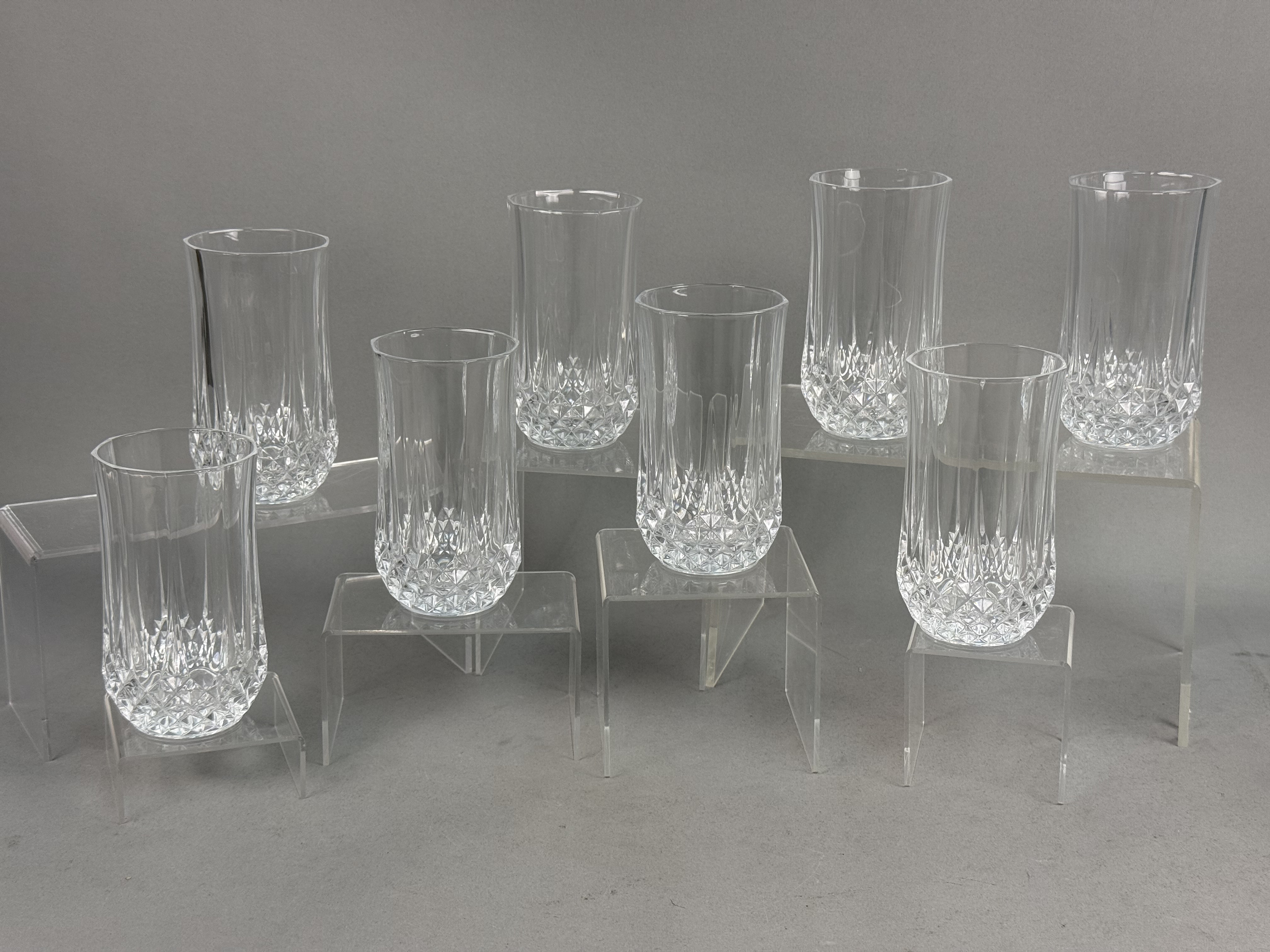 Set of Eight Cristal d'Arques Longchamp Glasses