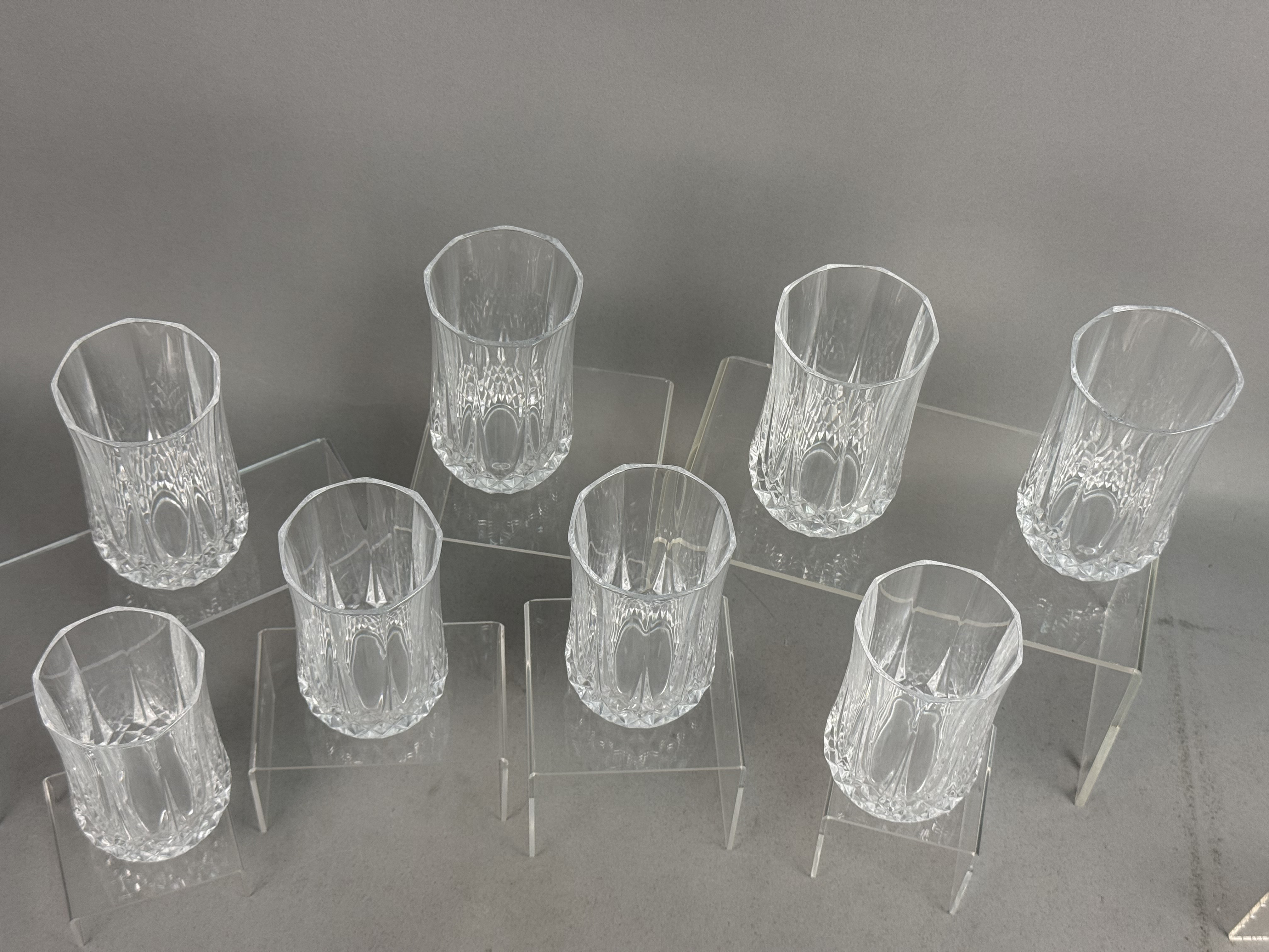 Set of Eight Cristal d'Arques Longchamp Glasses