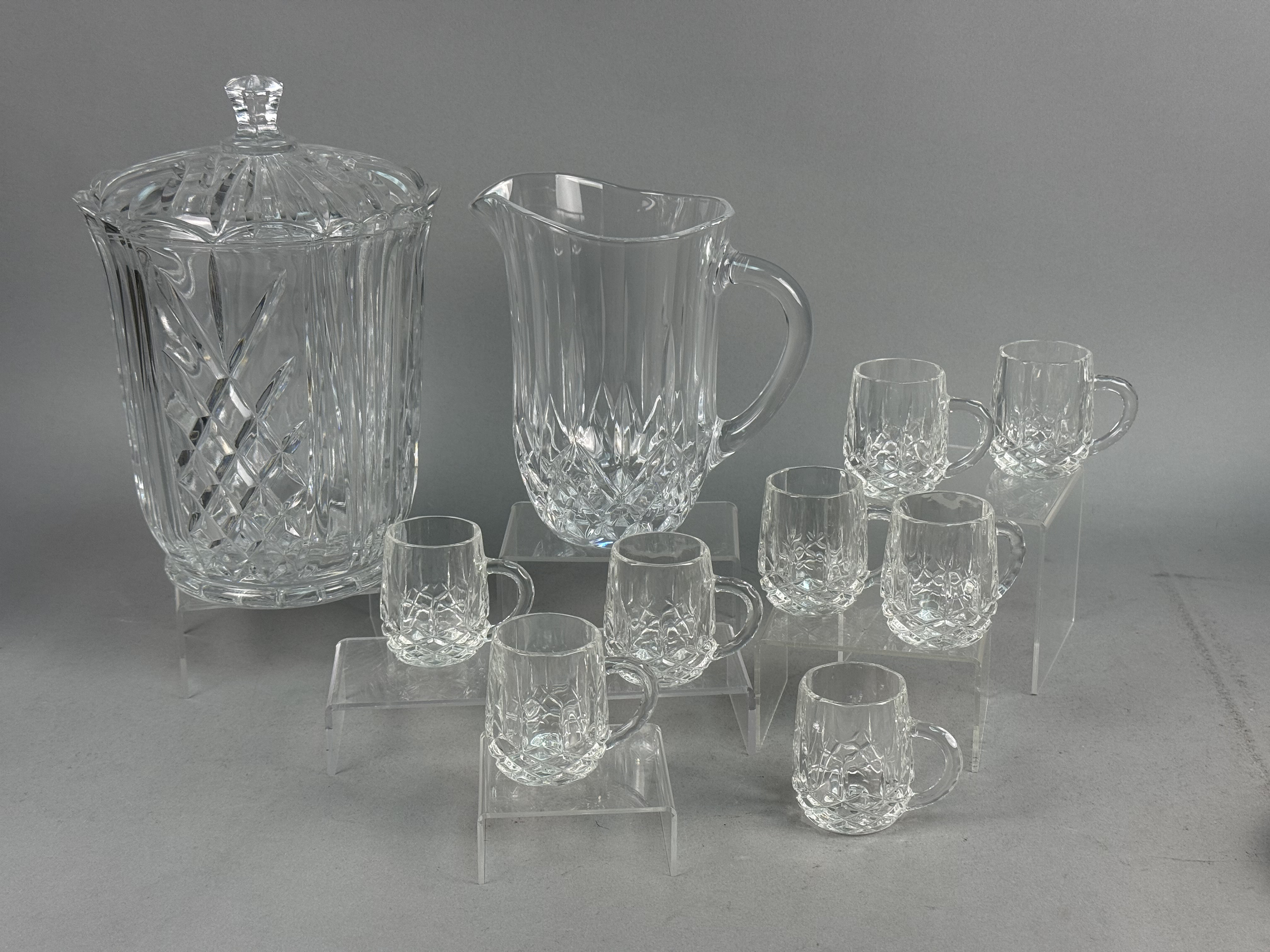 Ten Piece Pressed Glass Beverage Set