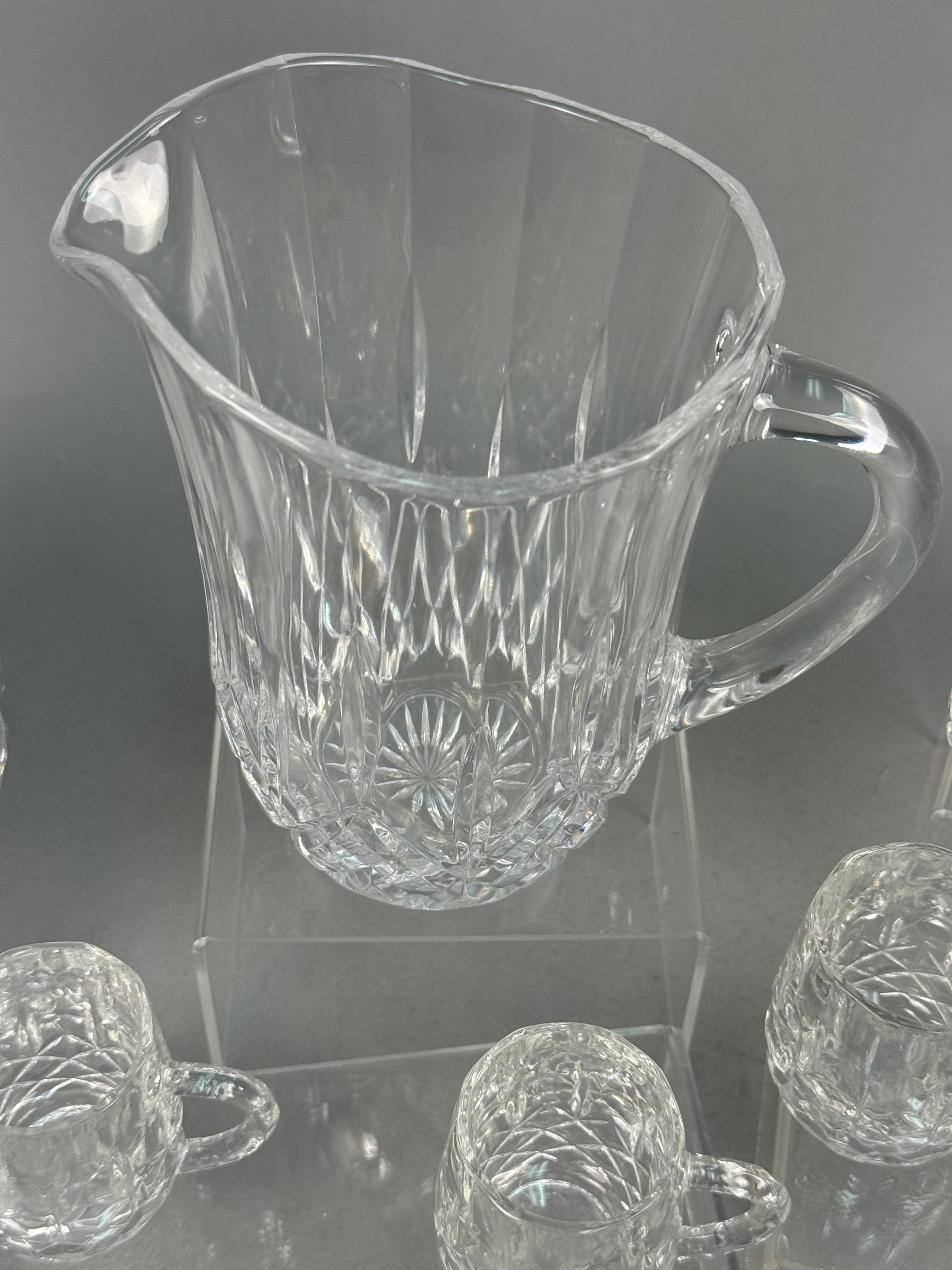 Ten Piece Pressed Glass Beverage Set