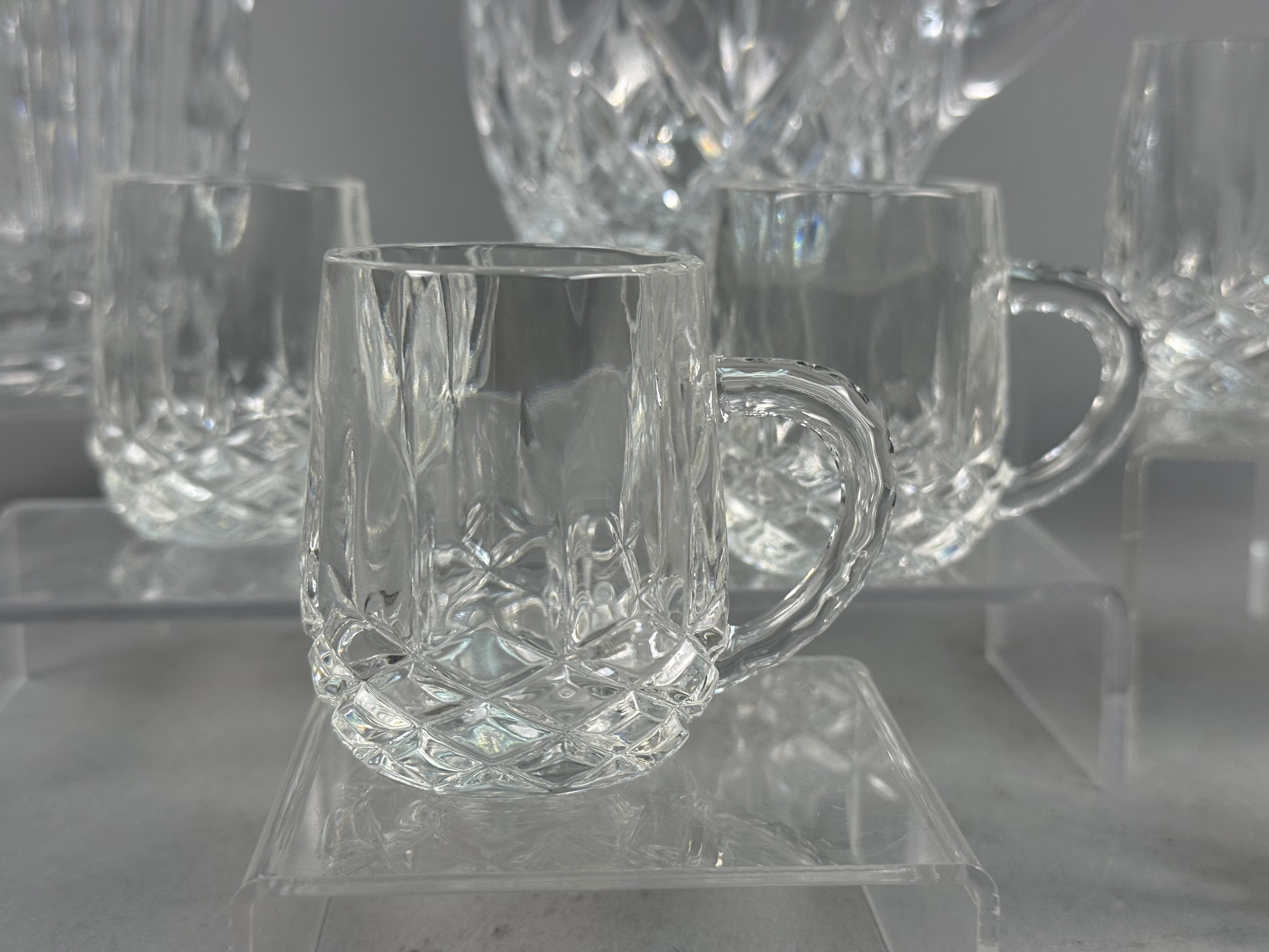 Ten Piece Pressed Glass Beverage Set