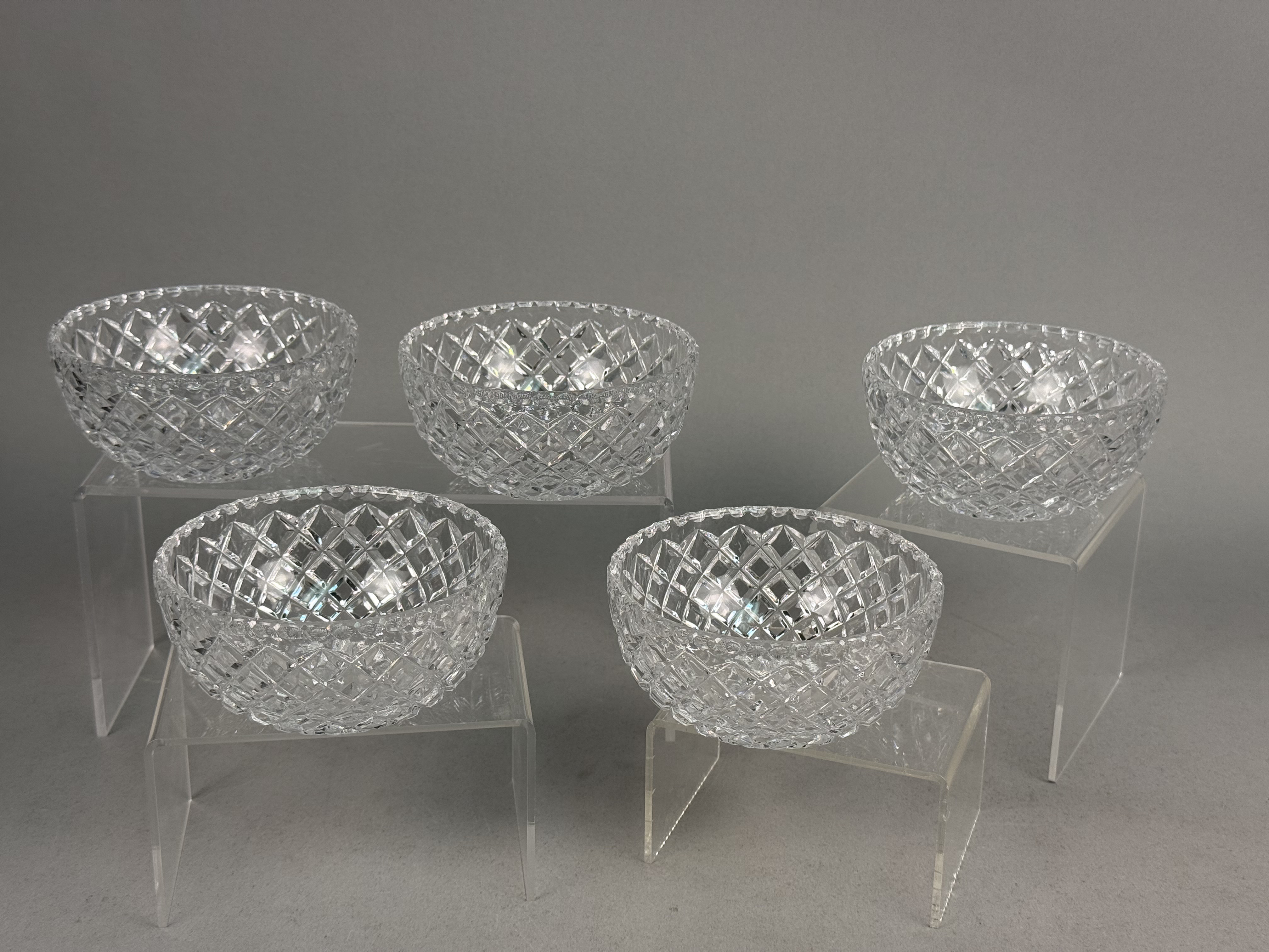 Set of Five Cut Crystal Bowls