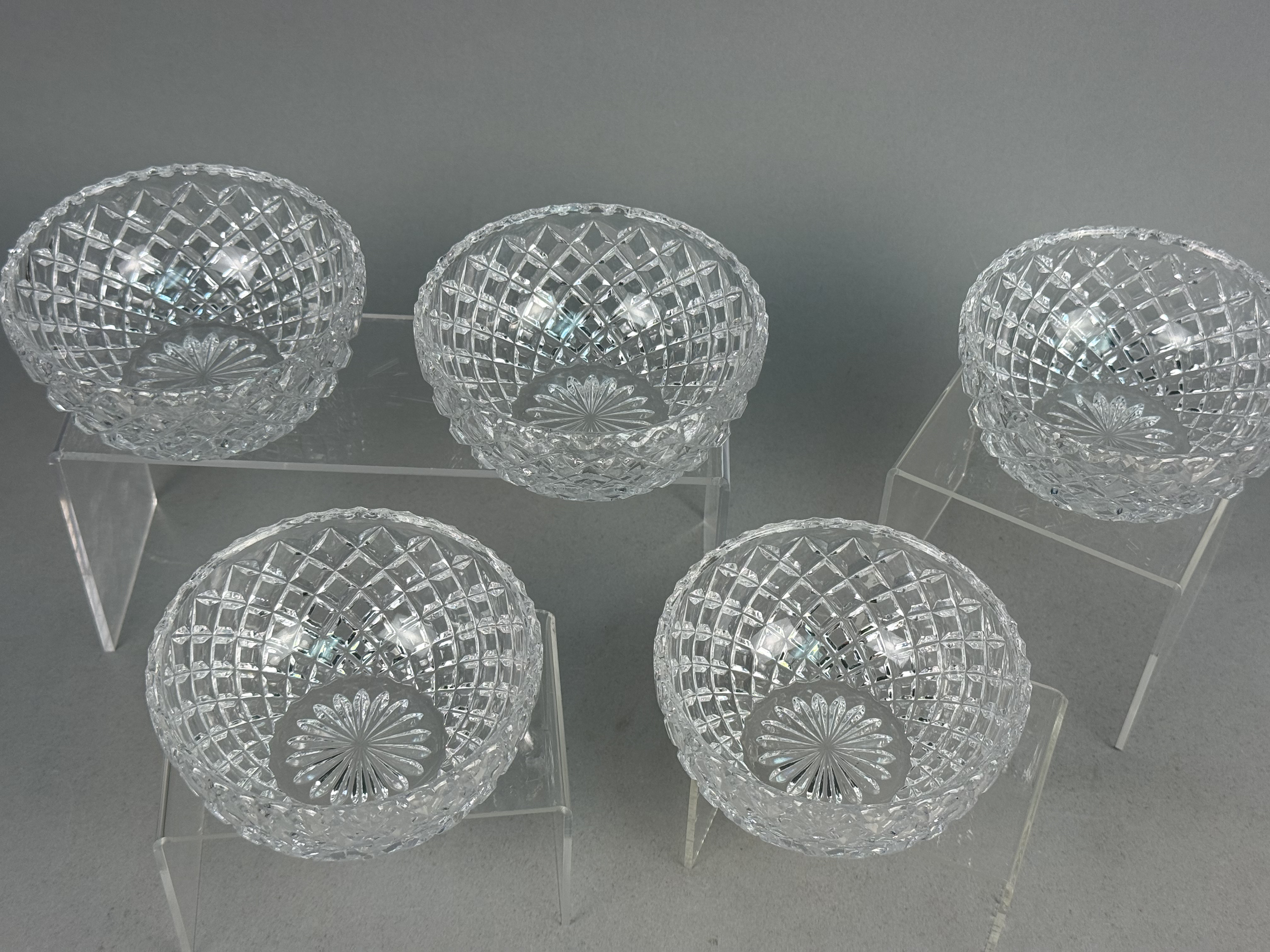Set of Five Cut Crystal Bowls
