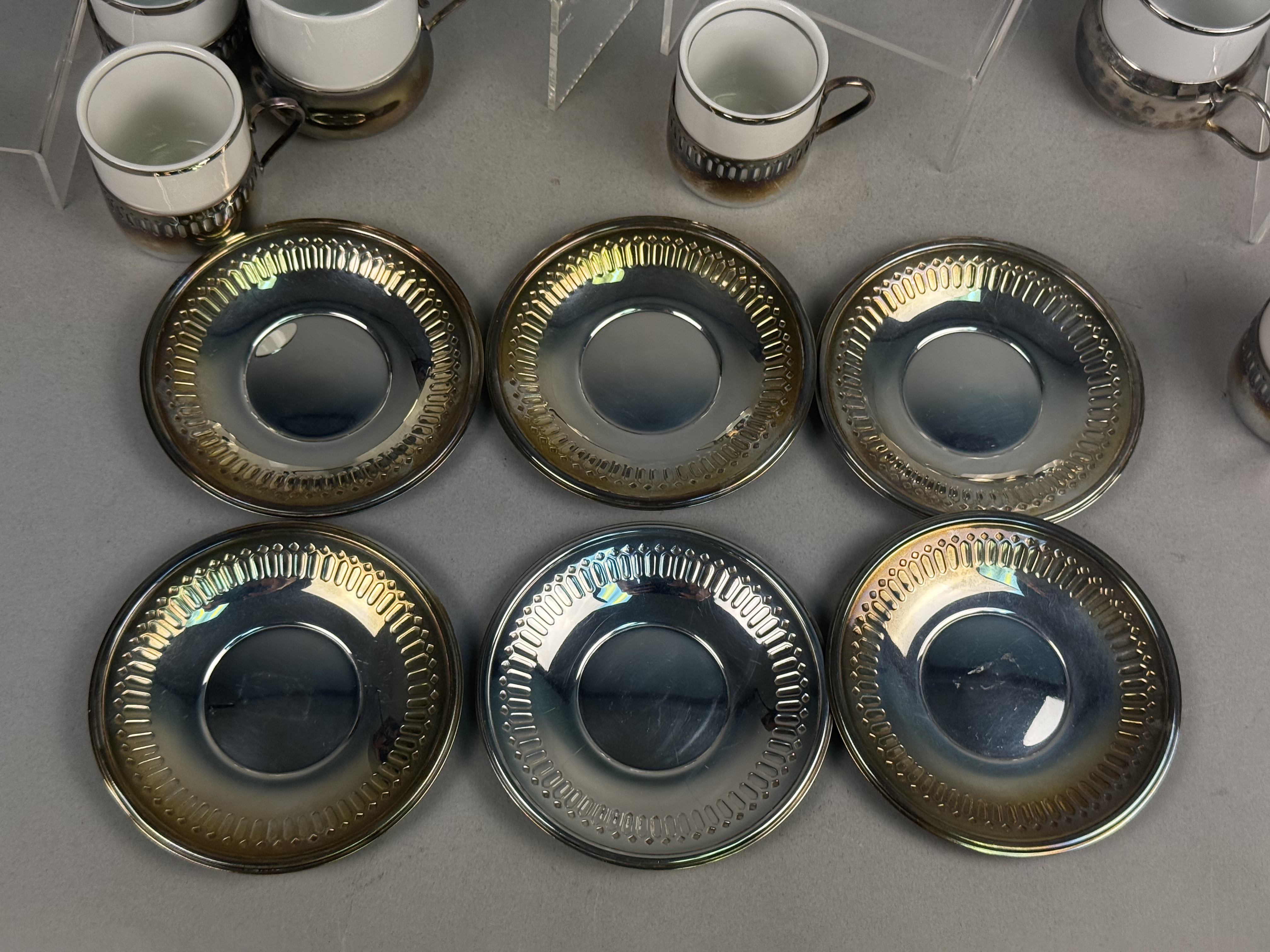 Bellini Silverplate and Porcelain Demitasse Set