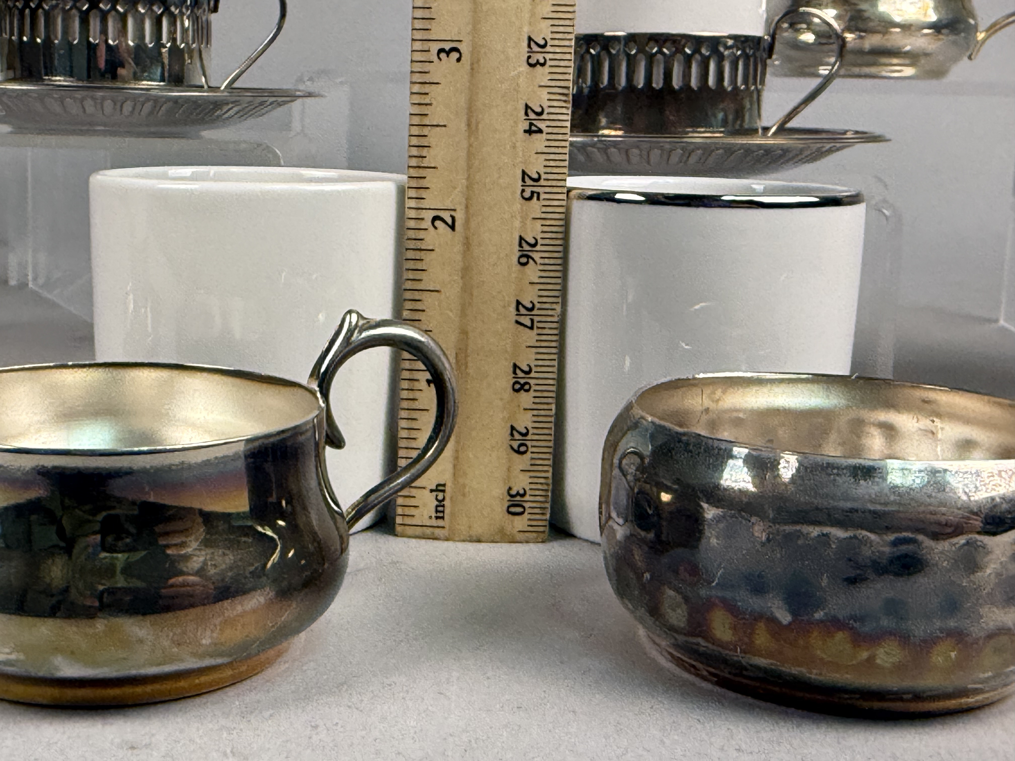 Bellini Silverplate and Porcelain Demitasse Set