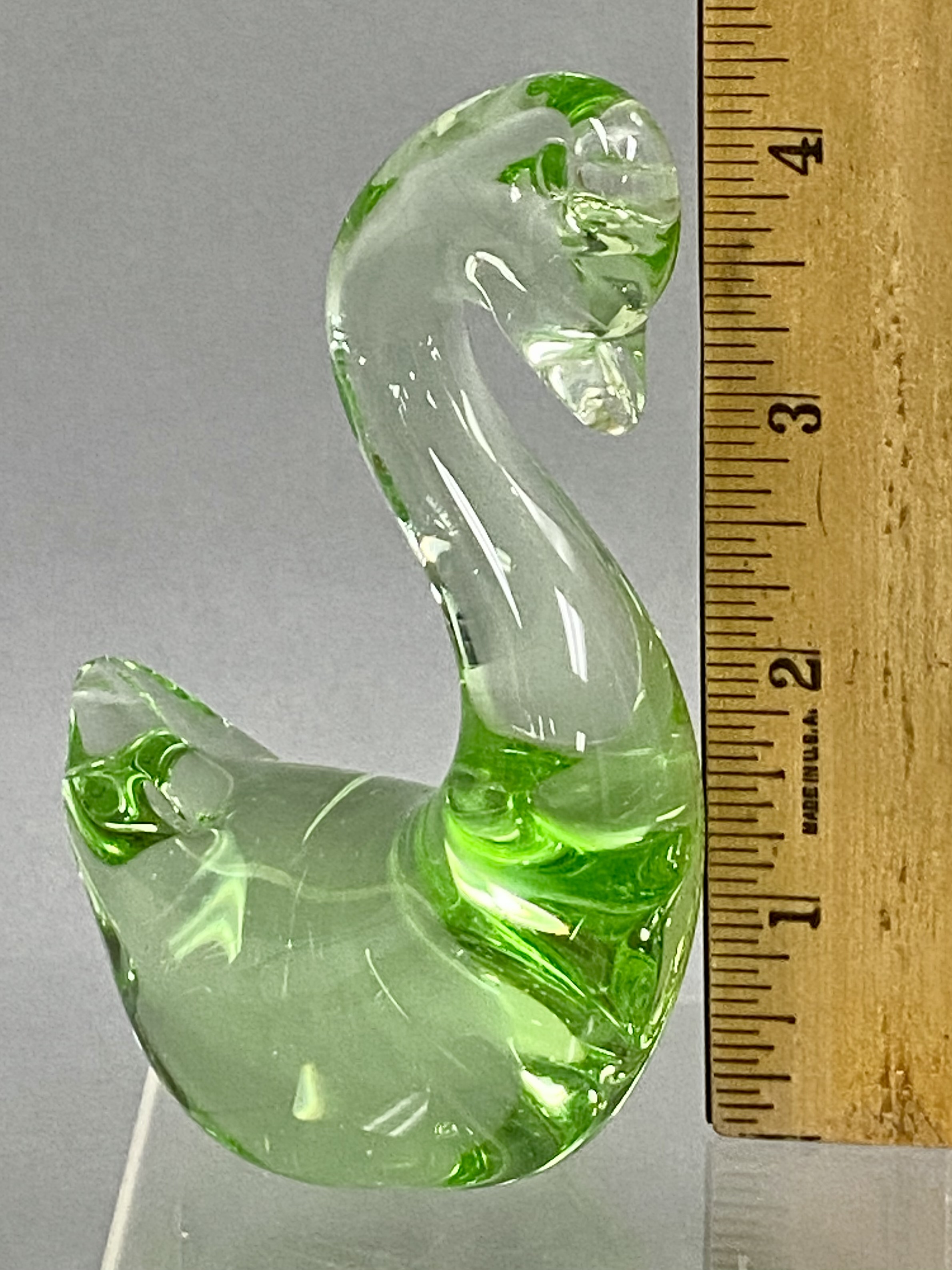 Trio of Green Art Glass Figurines