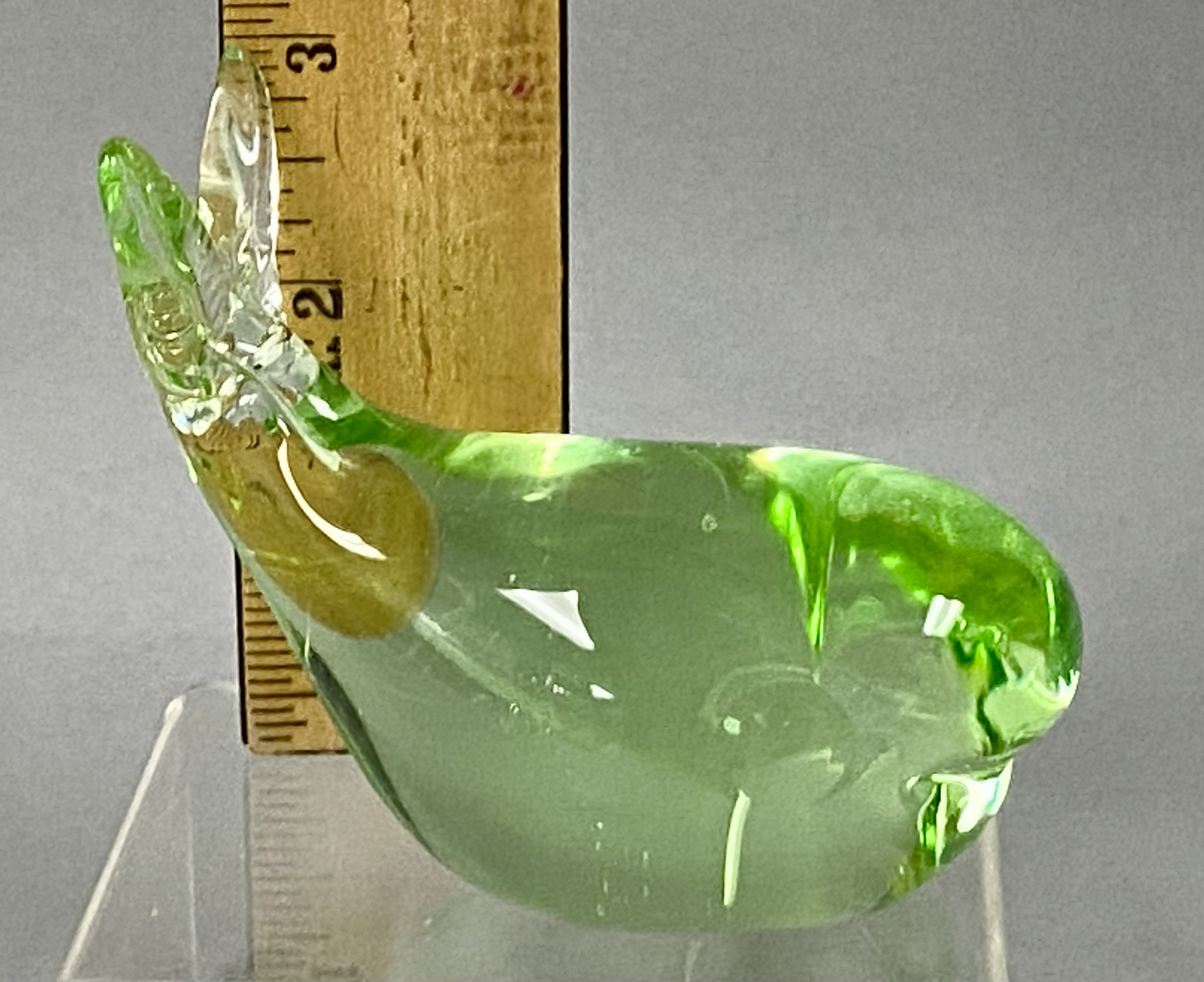 Trio of Green Art Glass Figurines