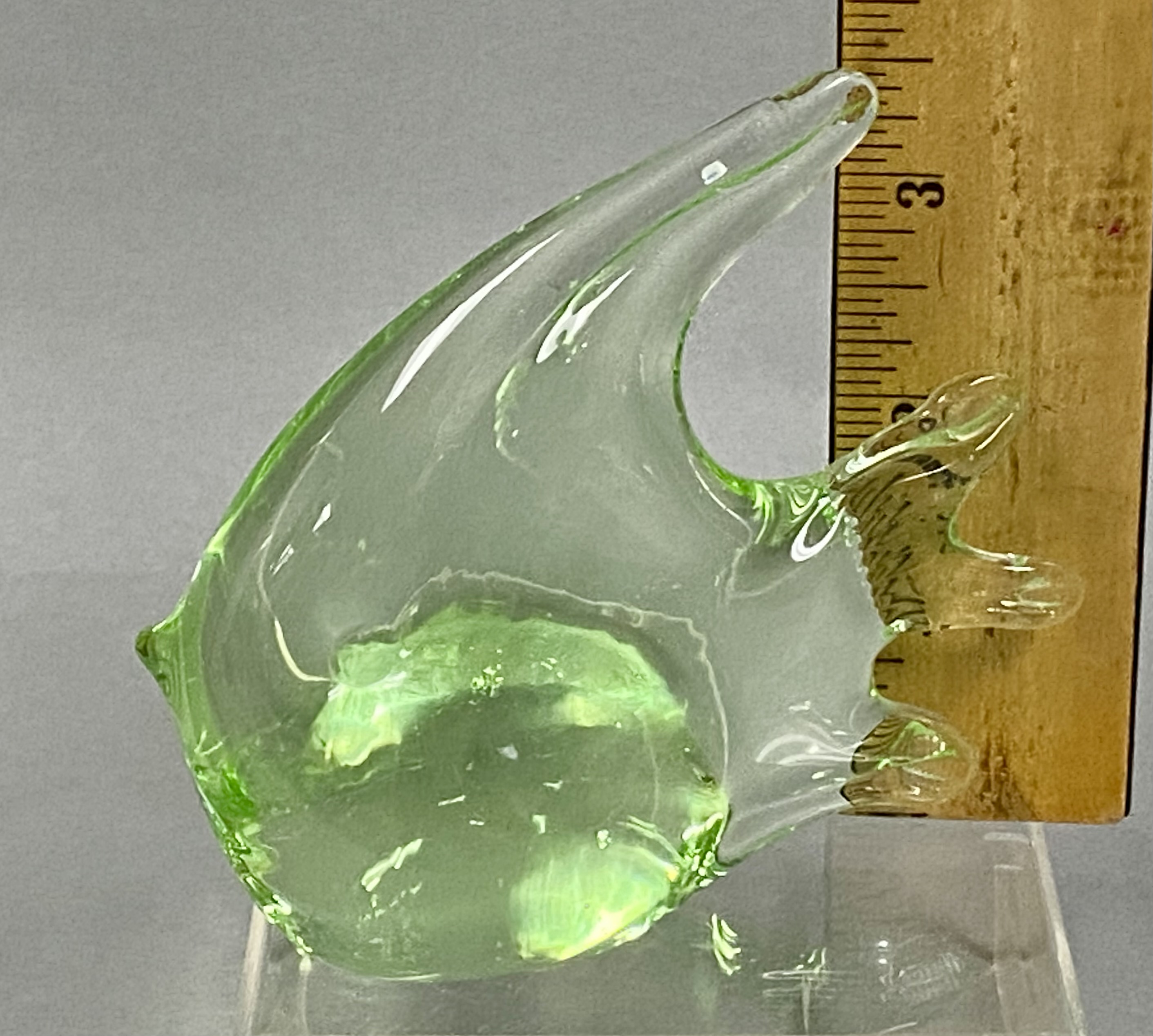 Trio of Green Art Glass Figurines
