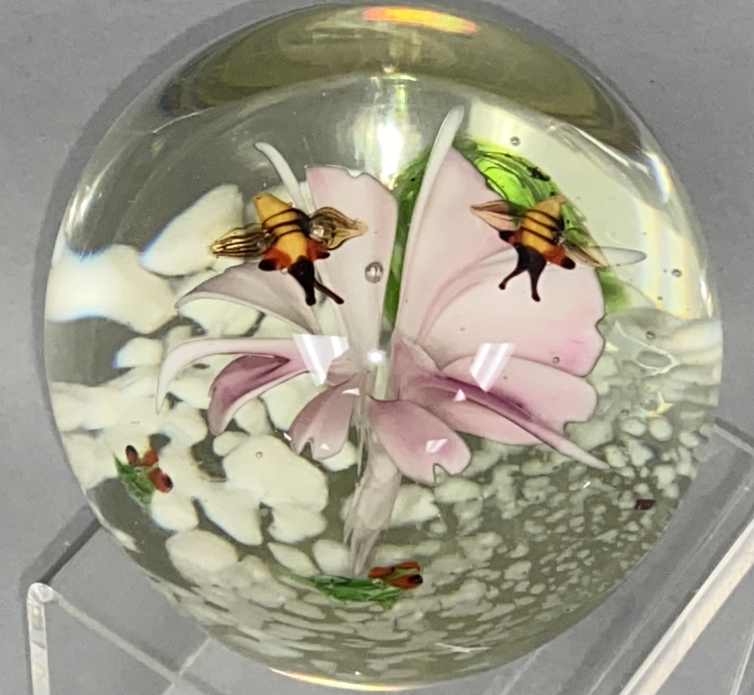 Two Hand Blown Art Glass Paperweights