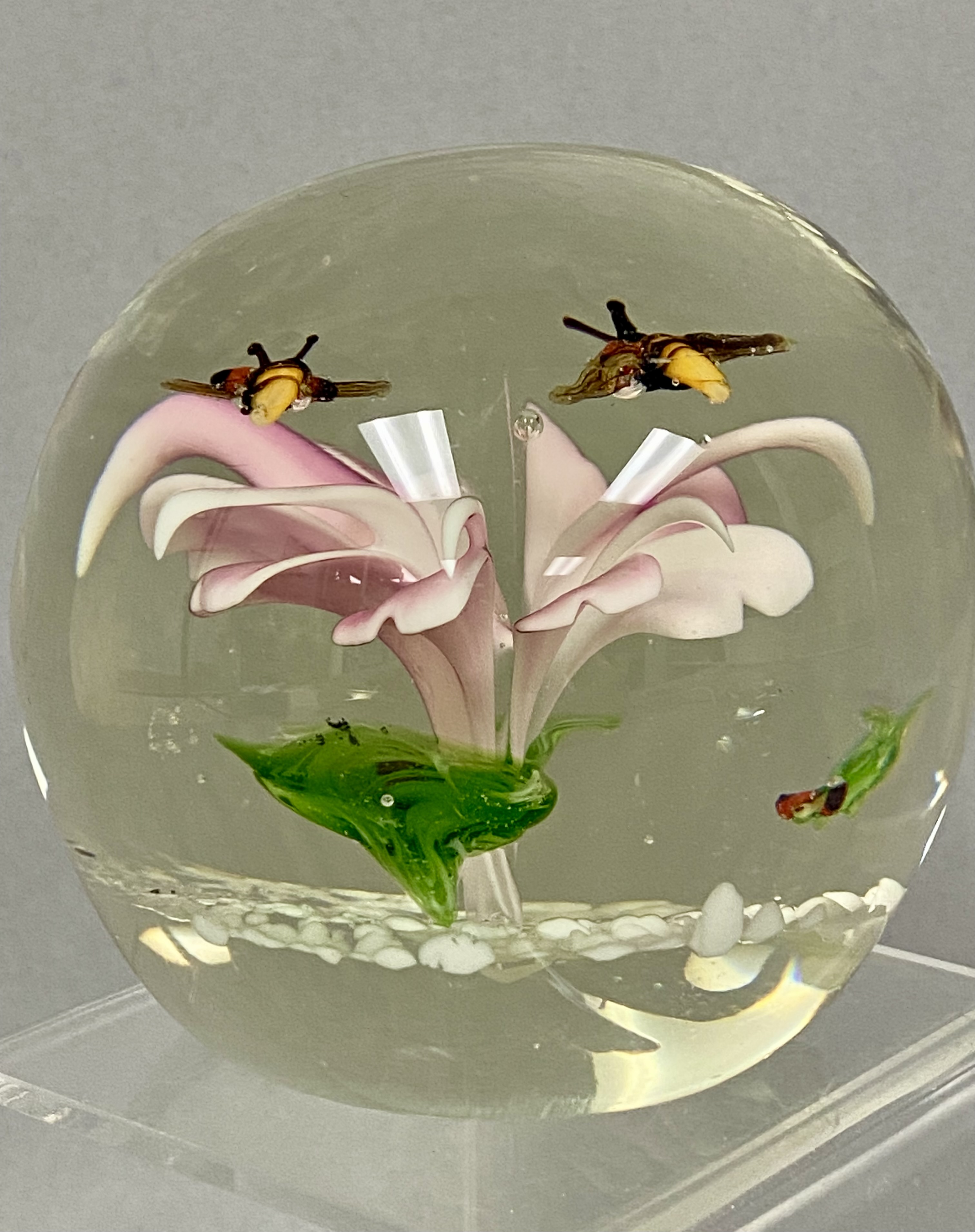 Two Hand Blown Art Glass Paperweights