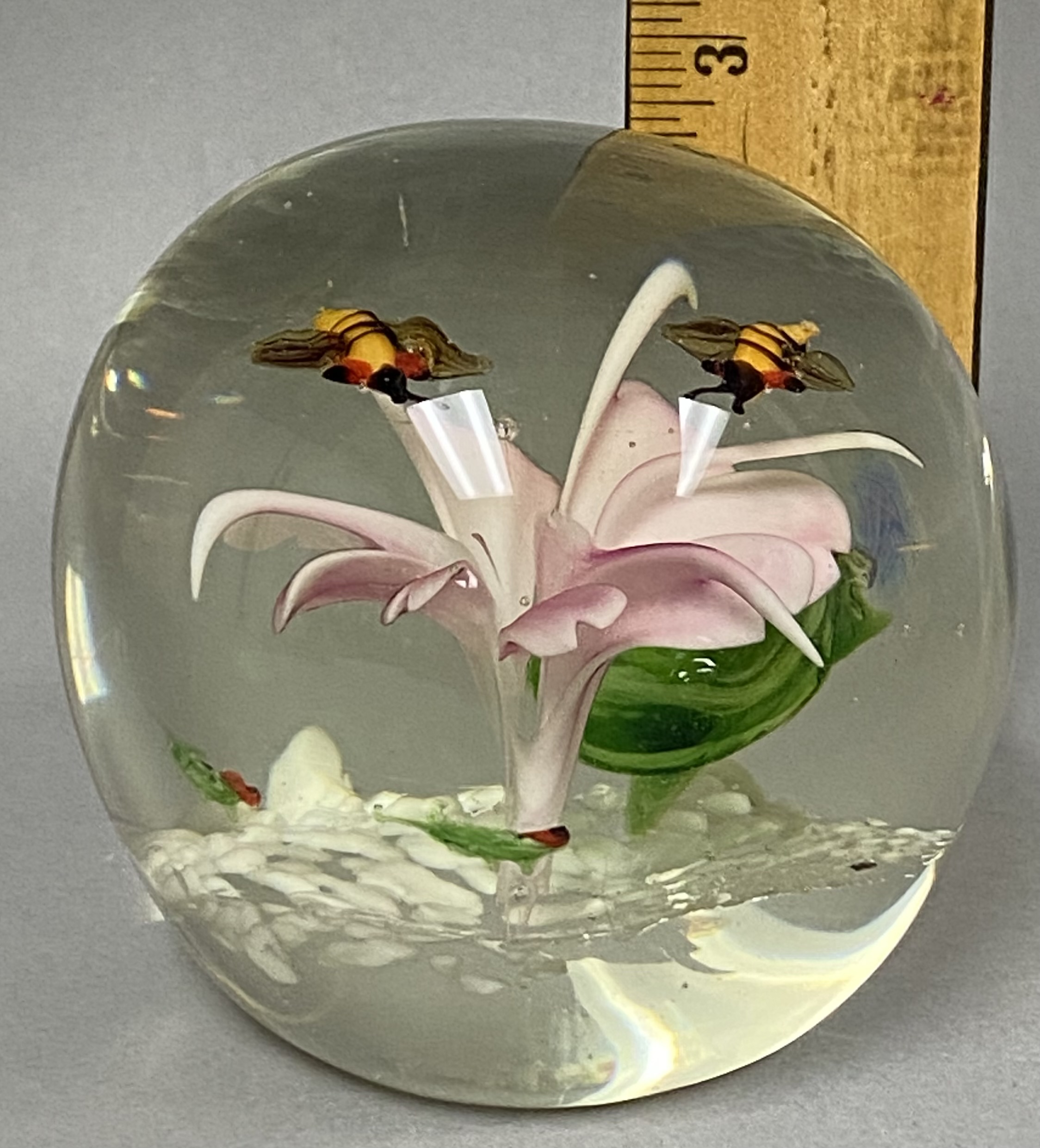 Two Hand Blown Art Glass Paperweights