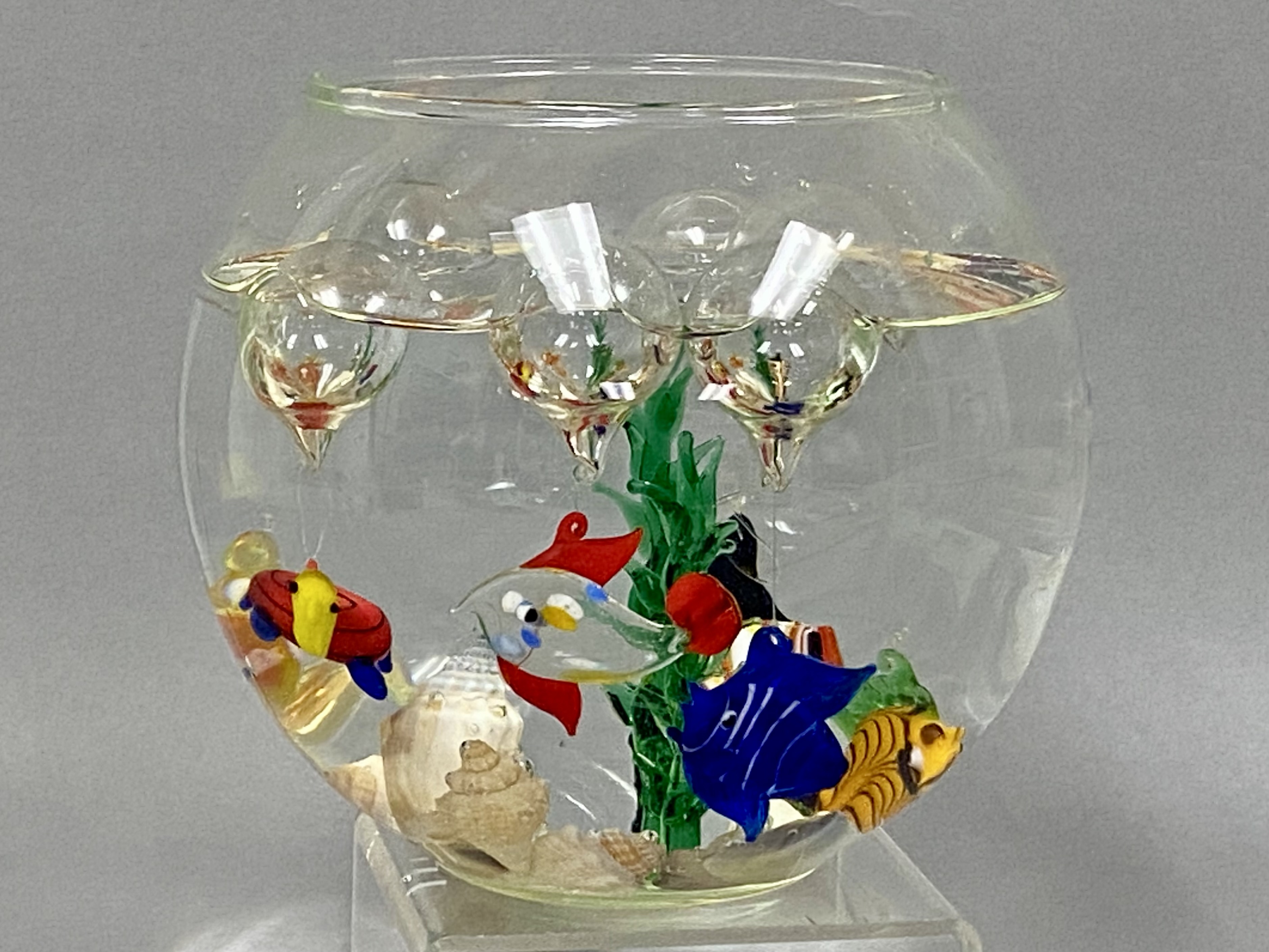 Miniature Art Glass Aquarium Scene