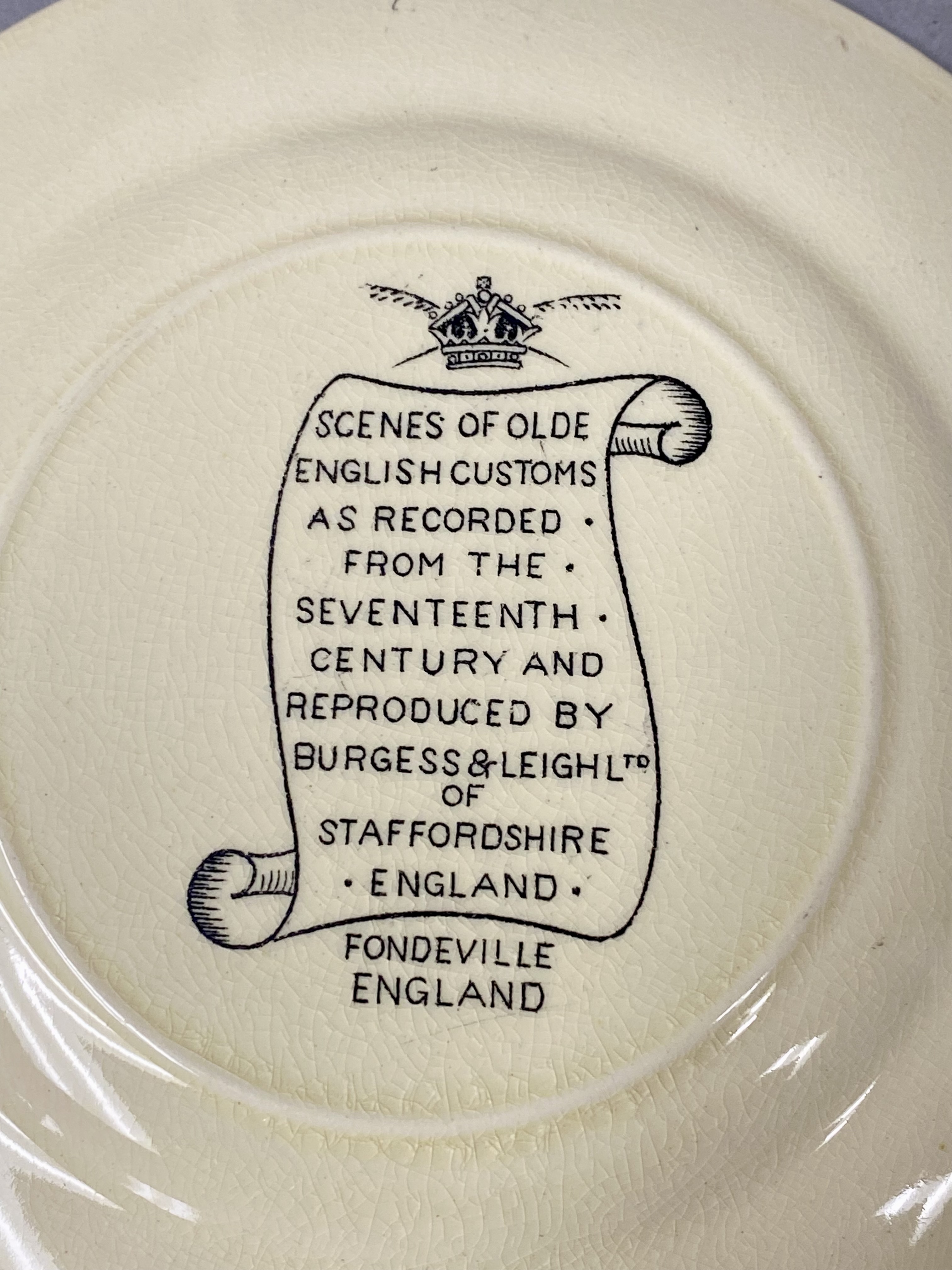 Twelve Ye Olde English Customs Plates