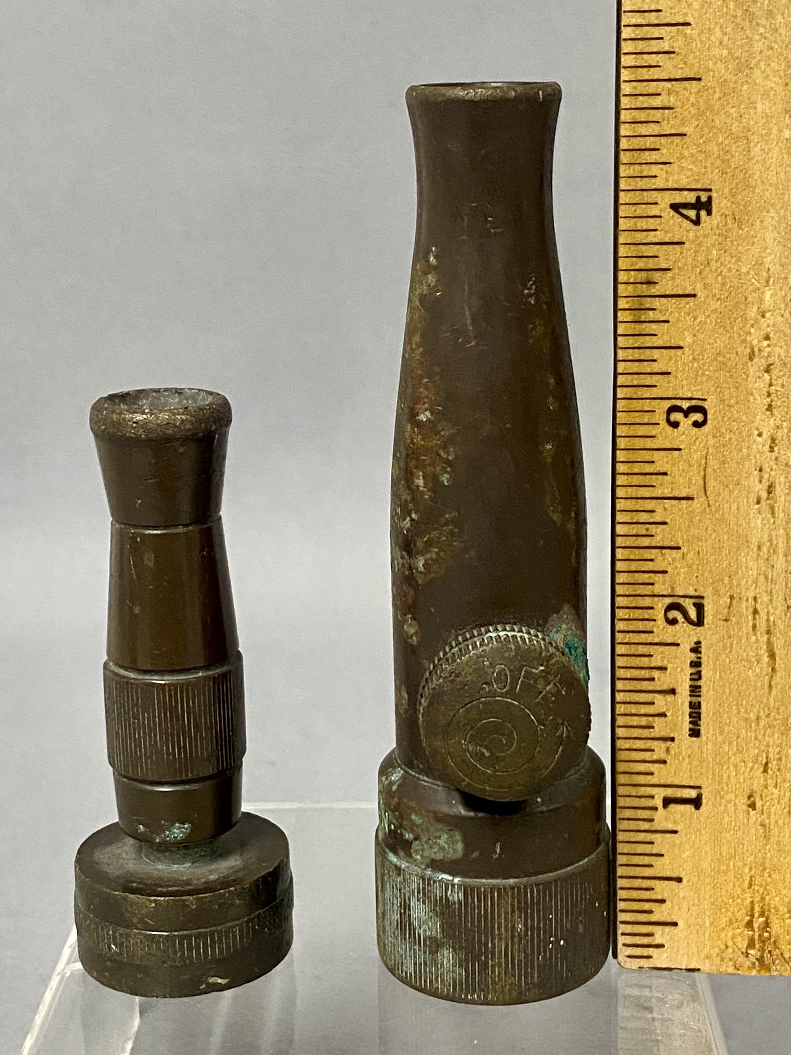 Four Vintage Brass Garden Hose Nozzles