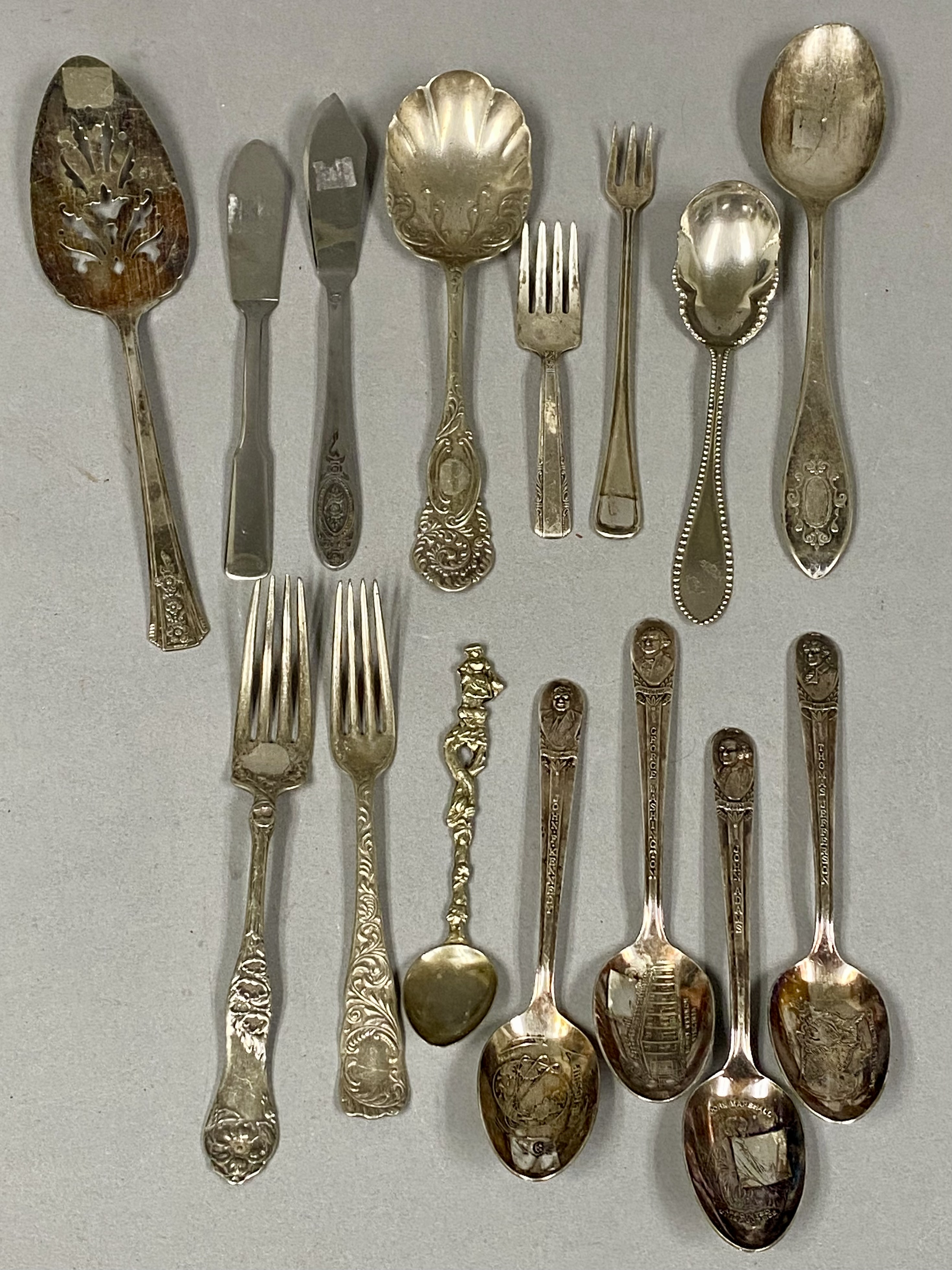 Collection of 17 Silverplated Flatware Pieces