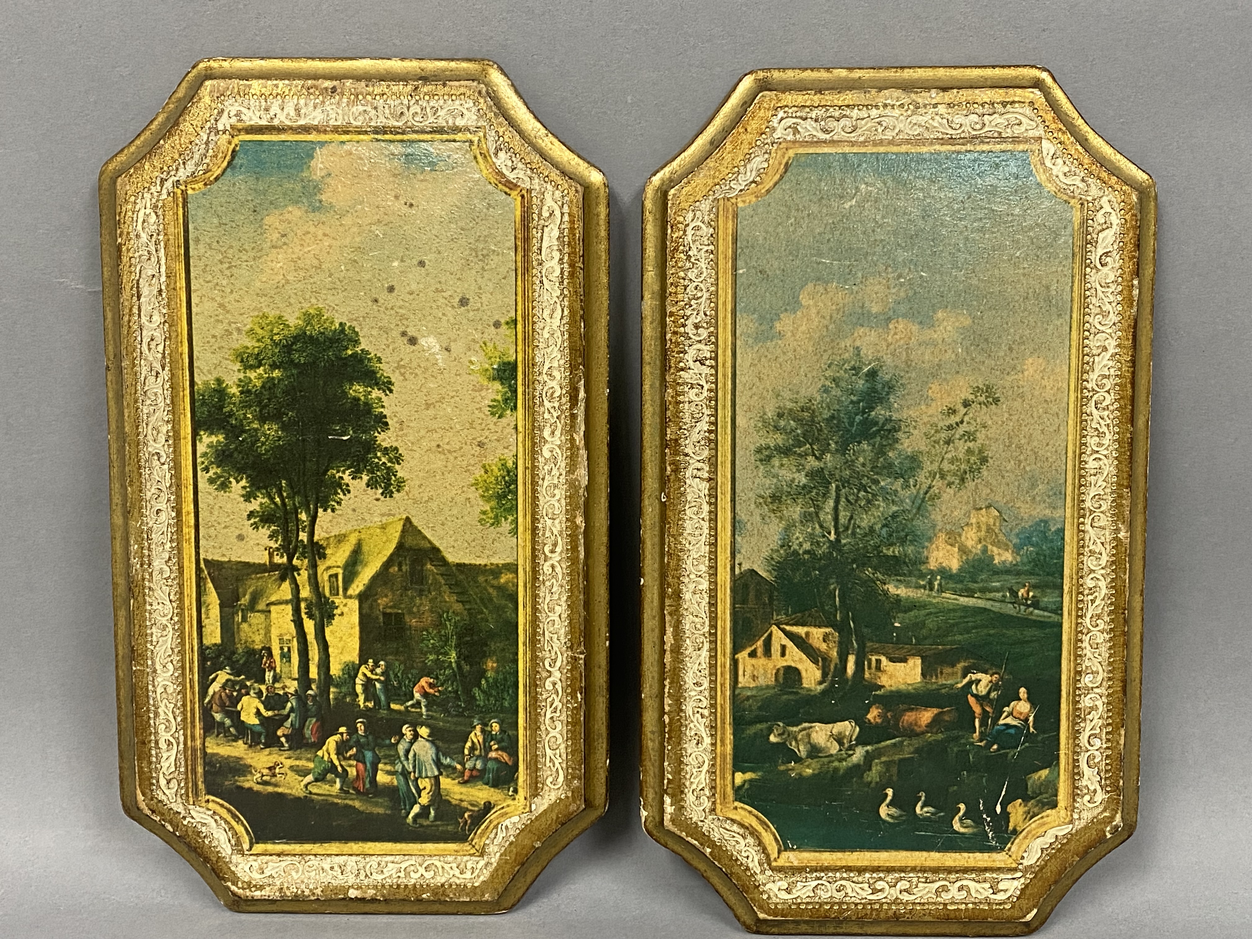 Three Gilded Florentine Wood Plaques