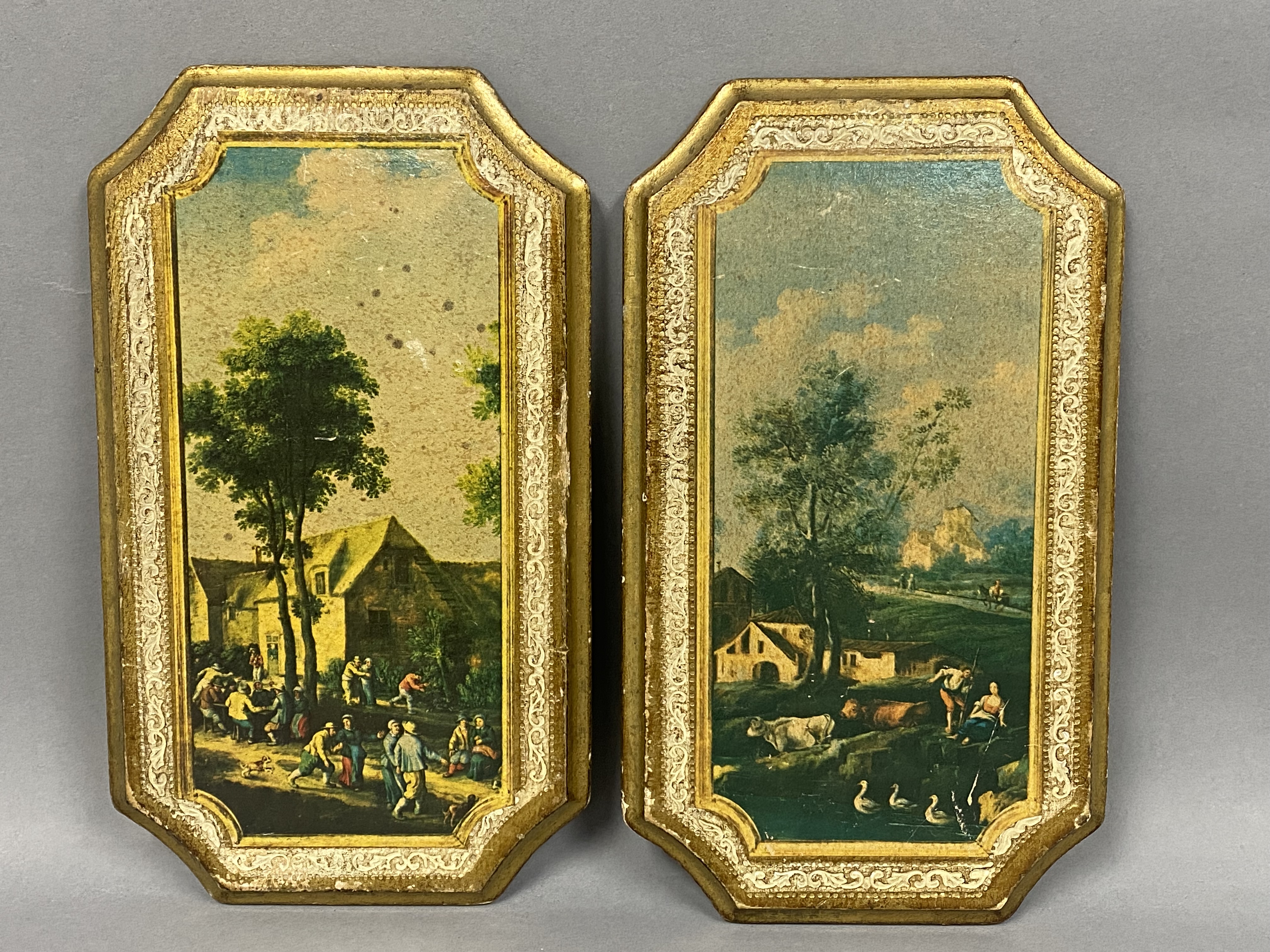 Three Gilded Florentine Wood Plaques
