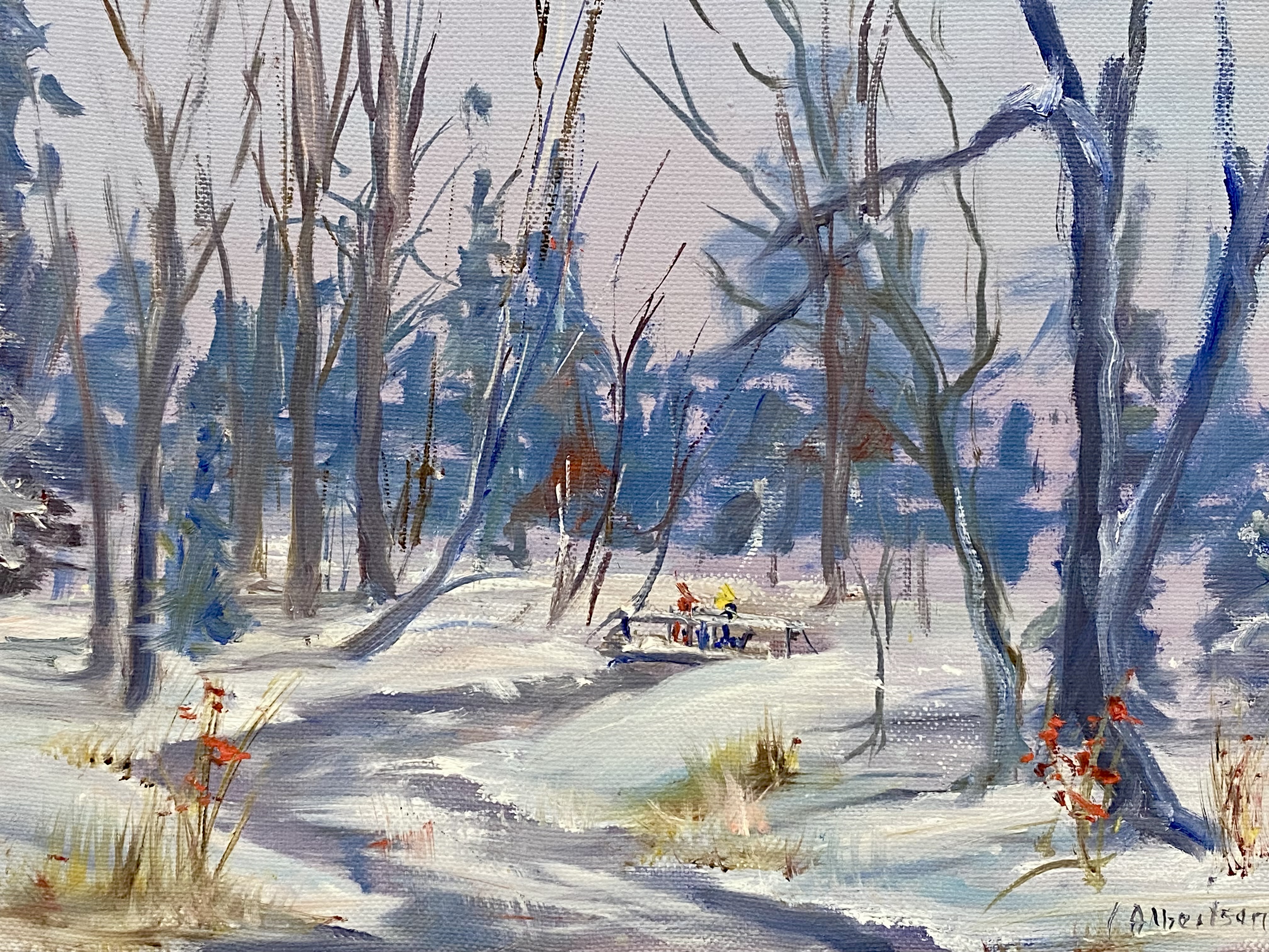 Ken Albertson Winter Landscape Oil Painting