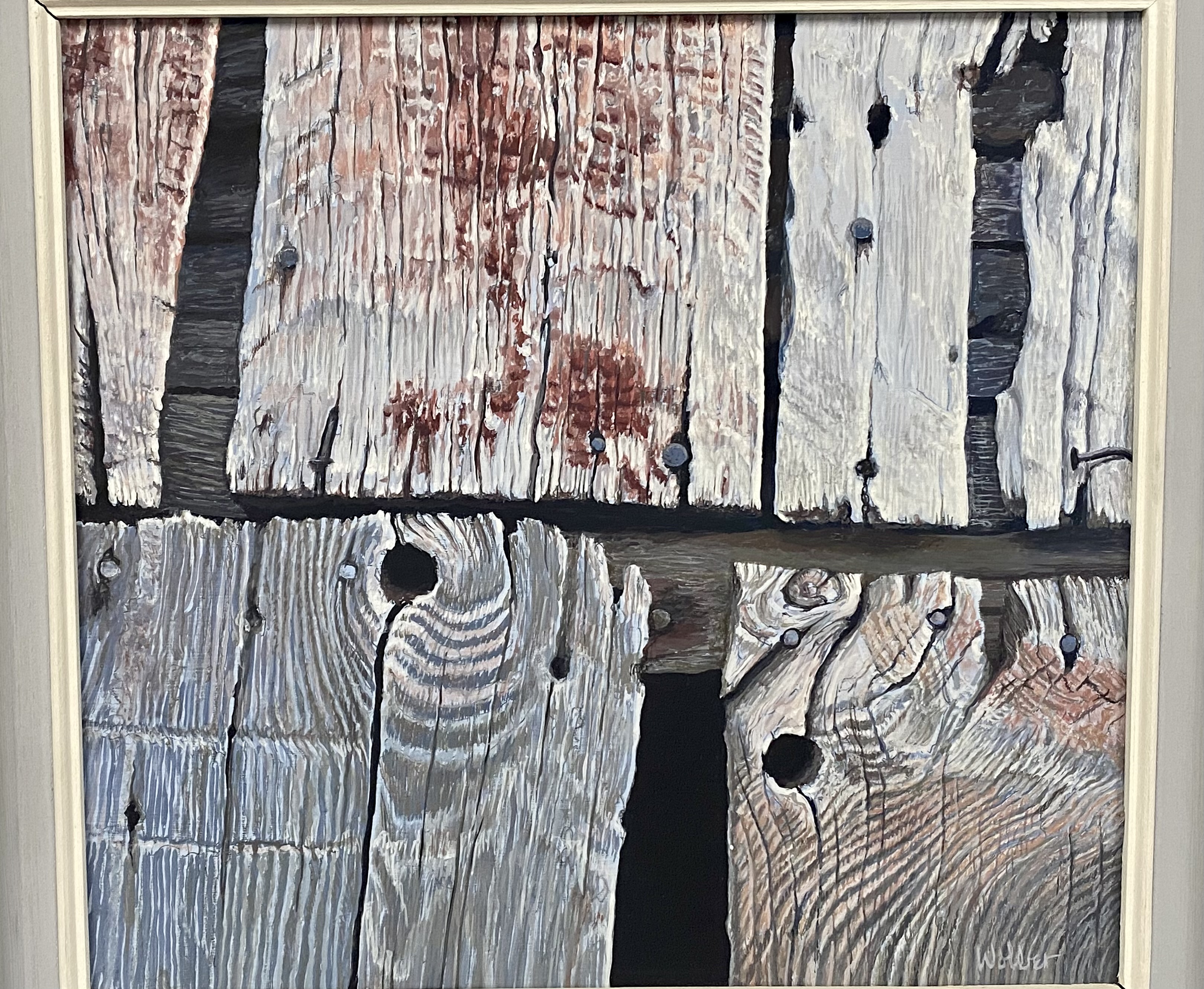 Paul J. Wolber Weathered Acrylic Painting
