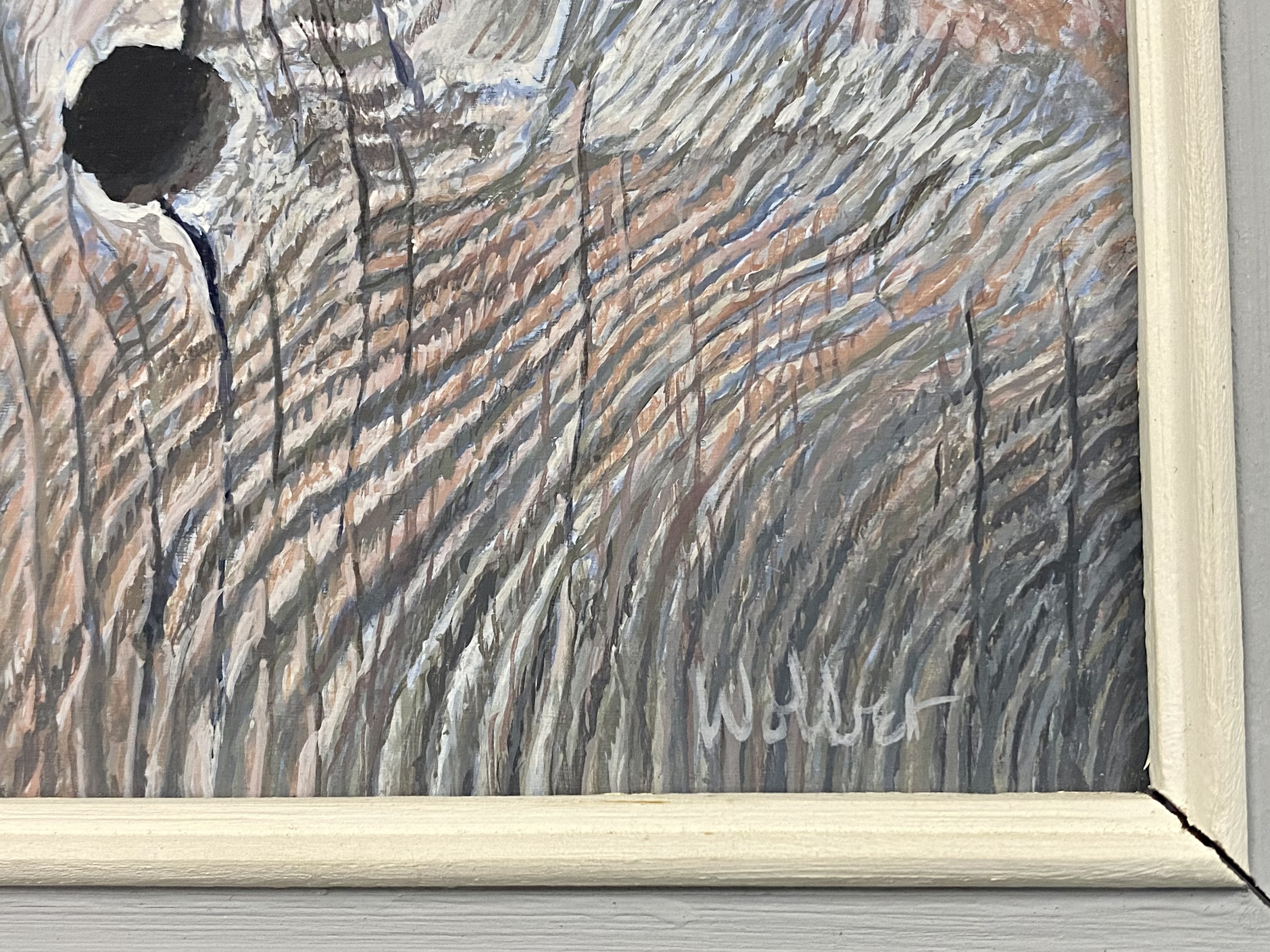 Paul J. Wolber Weathered Acrylic Painting