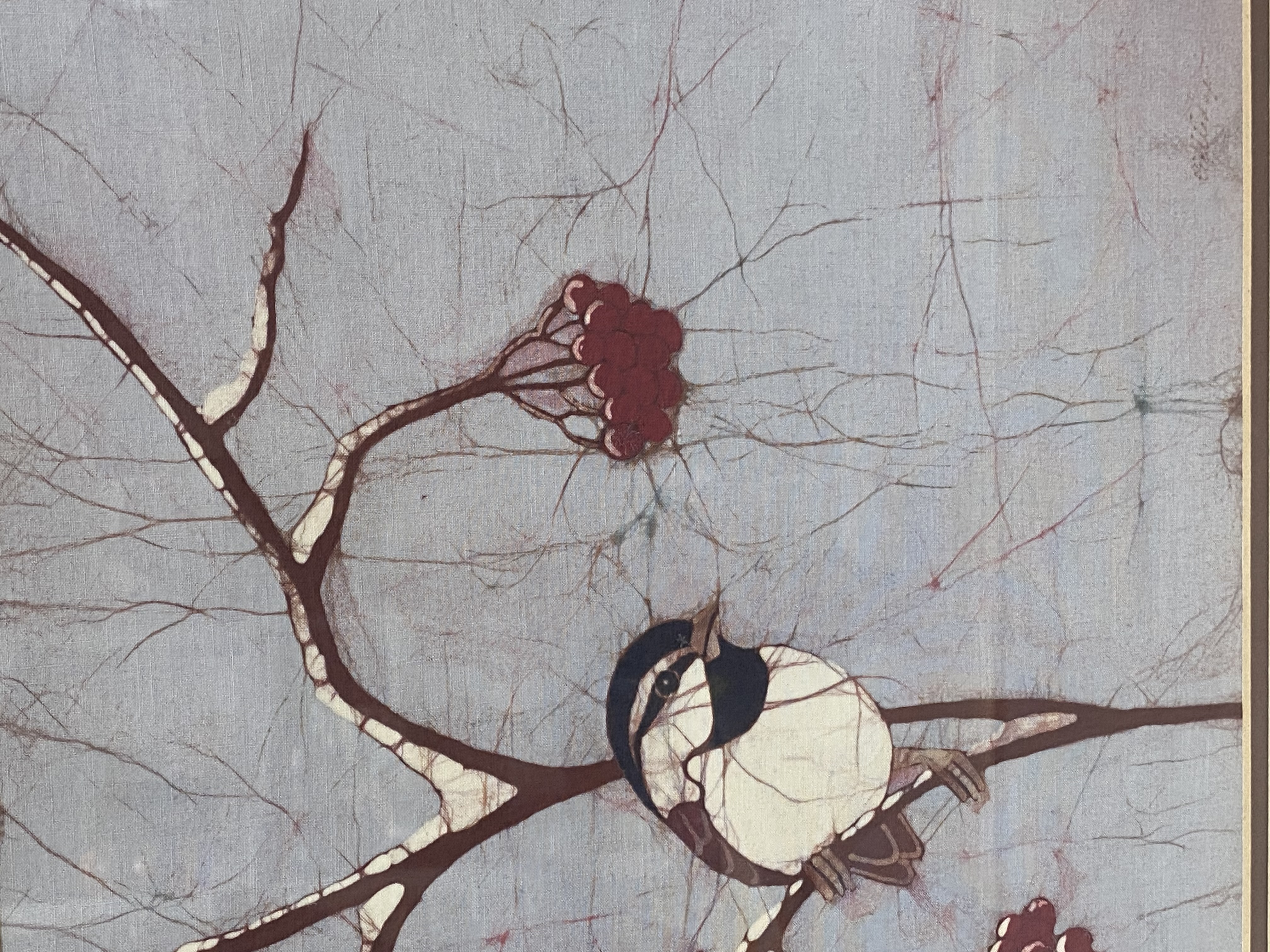 Pat Rutledge 'Winter Chickadees' Batik (Signed)