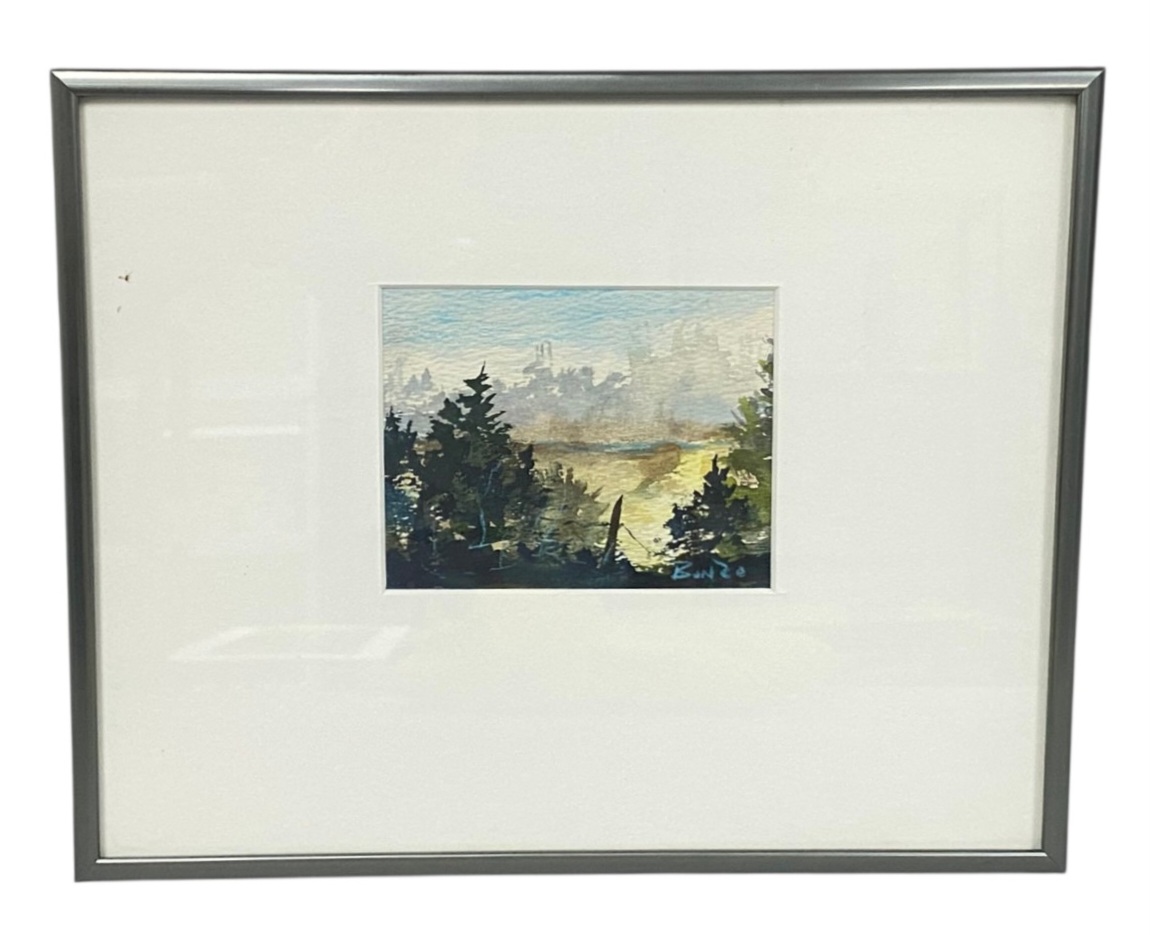 Bonzo Miniature Landscape Watercolor Painting