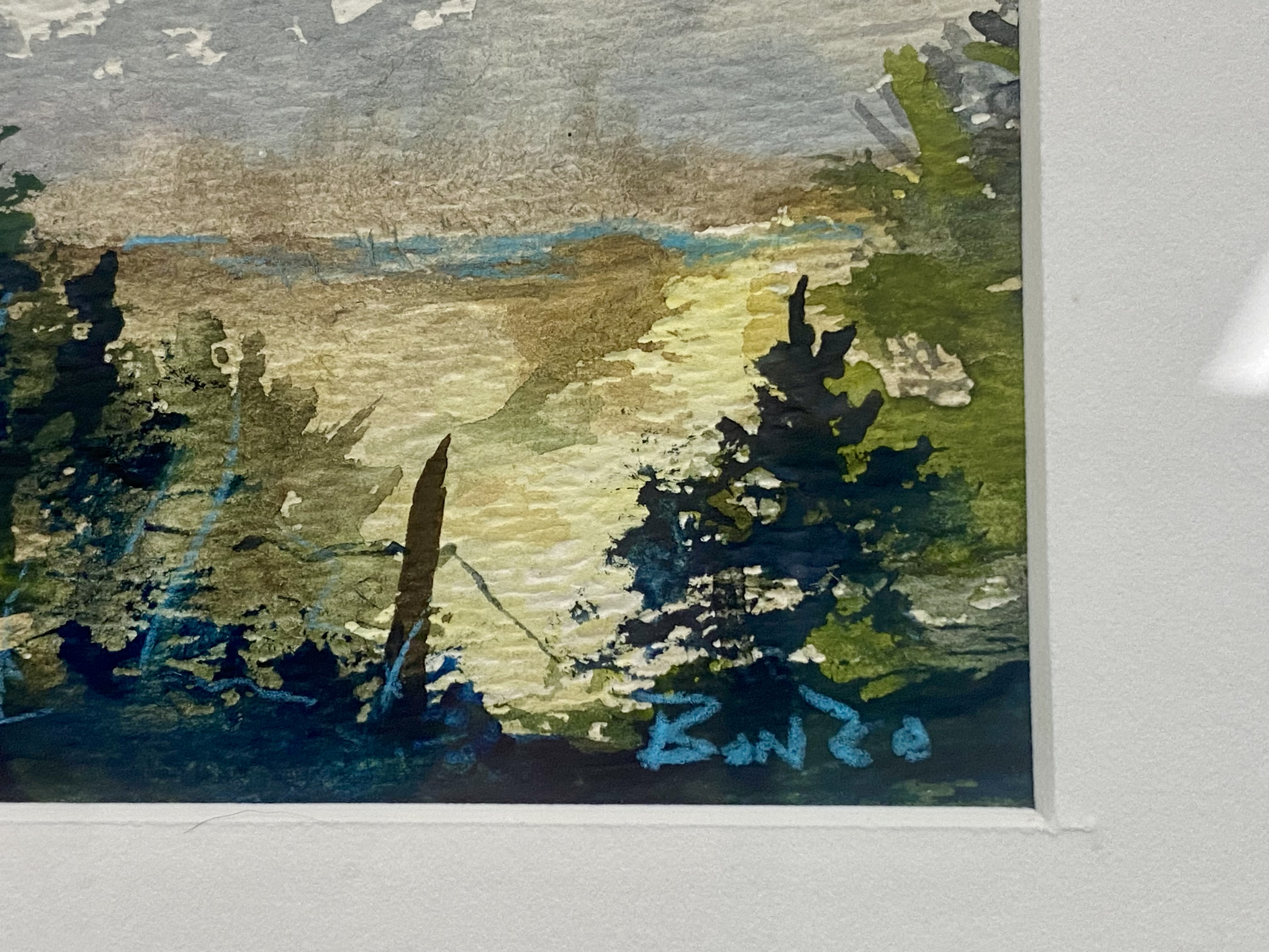 Bonzo Miniature Landscape Watercolor Painting