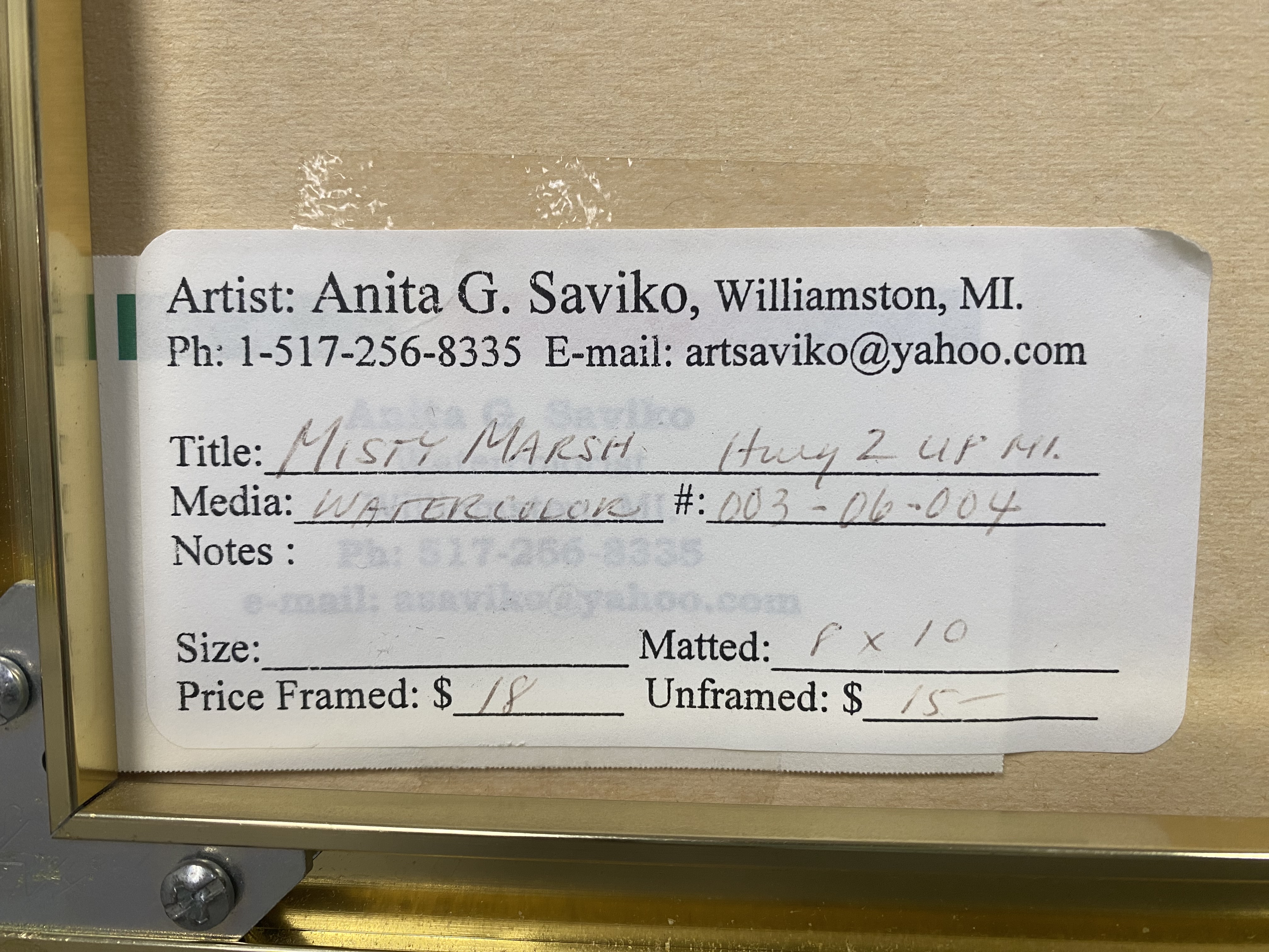 Anita G. Saviko Misty Marsh Watercolor