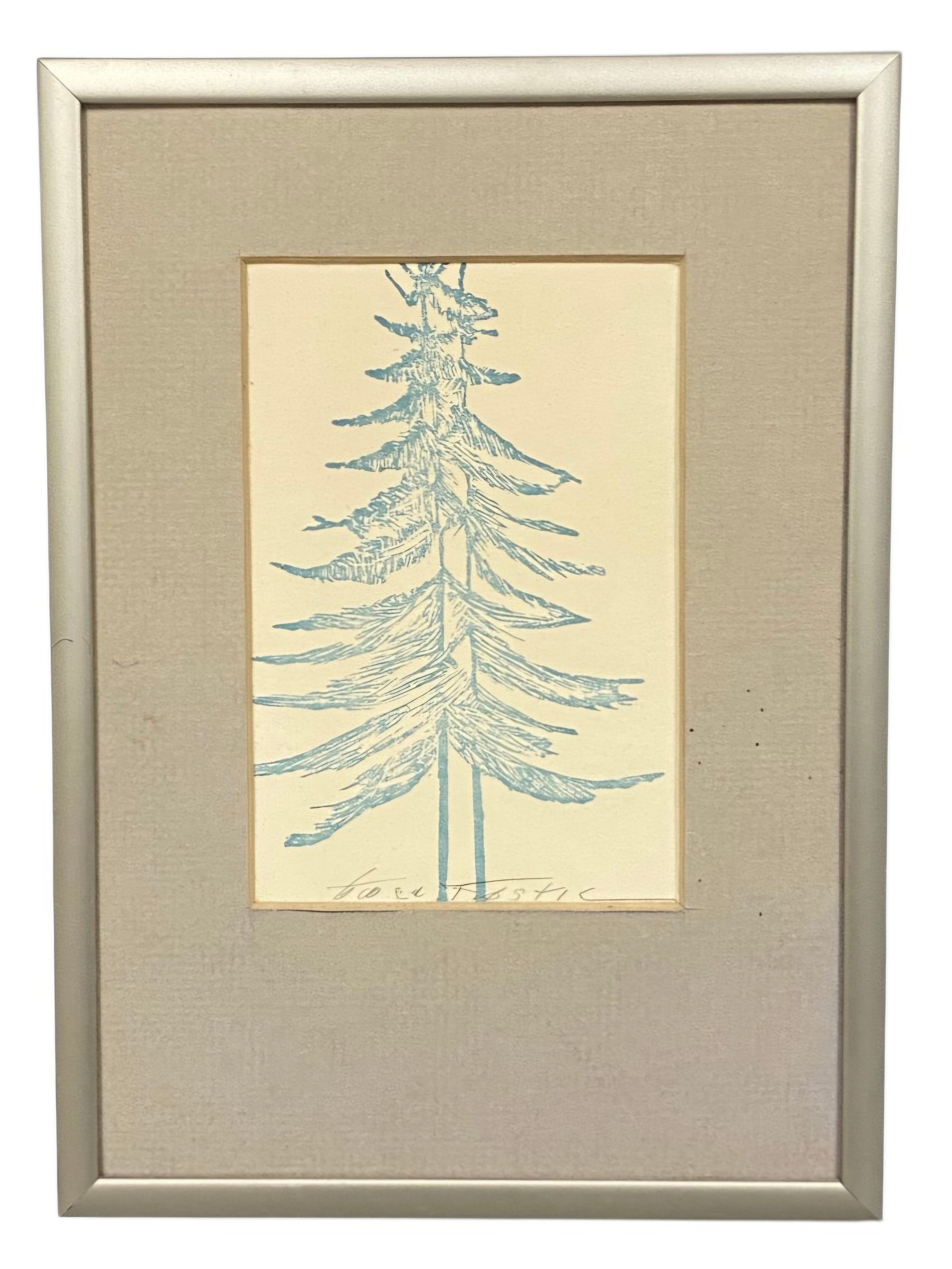 Gwen Frostic Evergreen Linocut Print