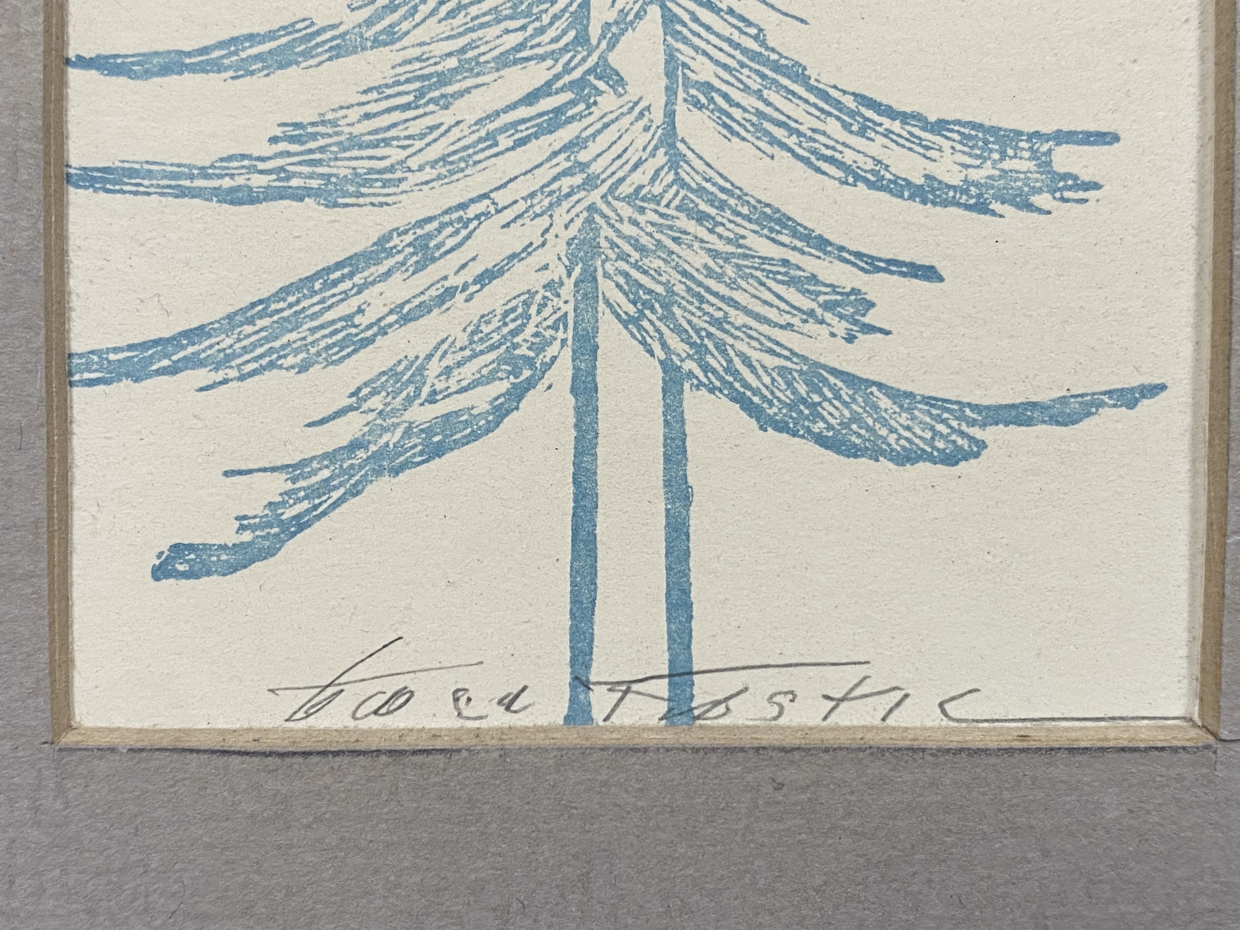 Gwen Frostic Evergreen Linocut Print