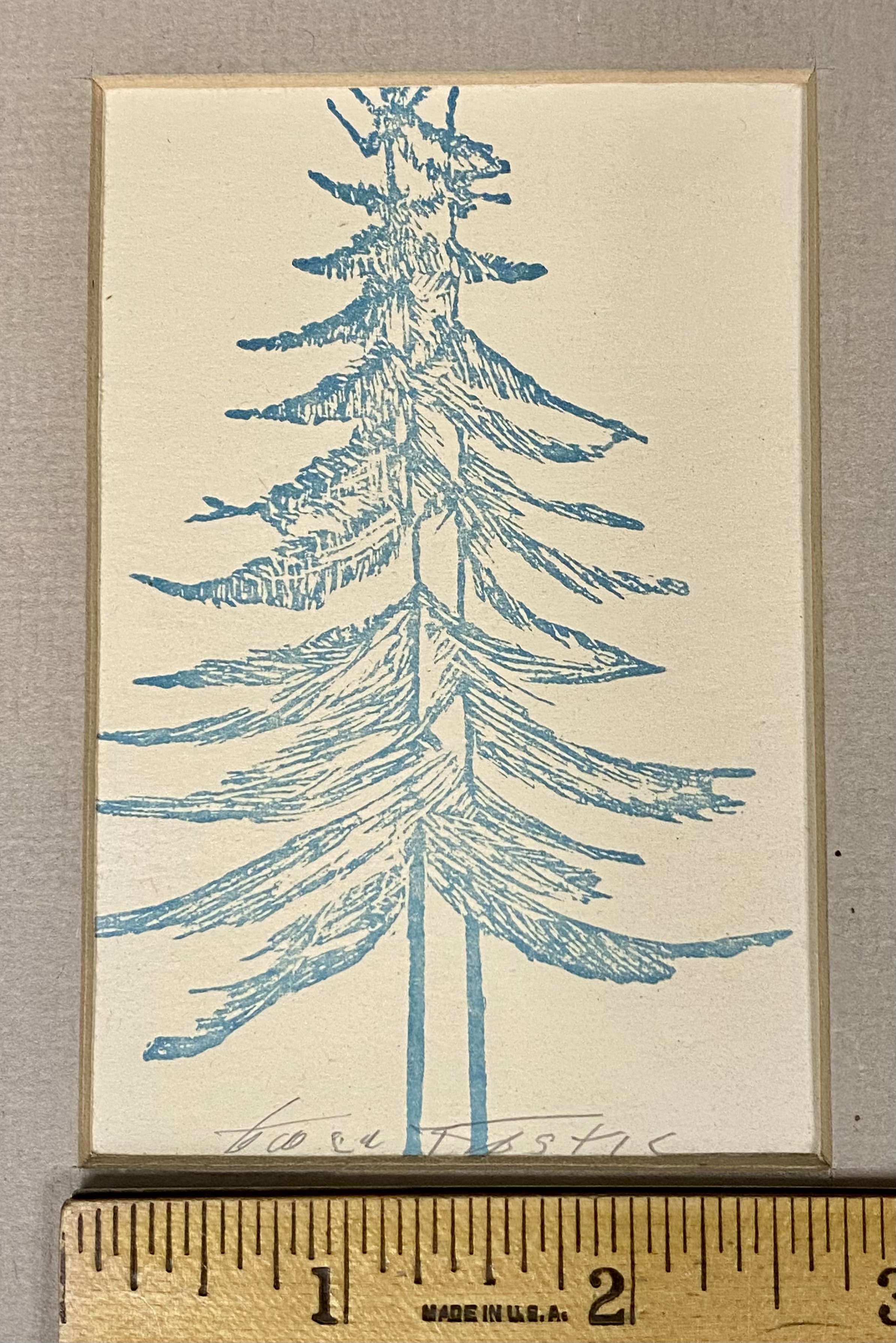 Gwen Frostic Evergreen Linocut Print