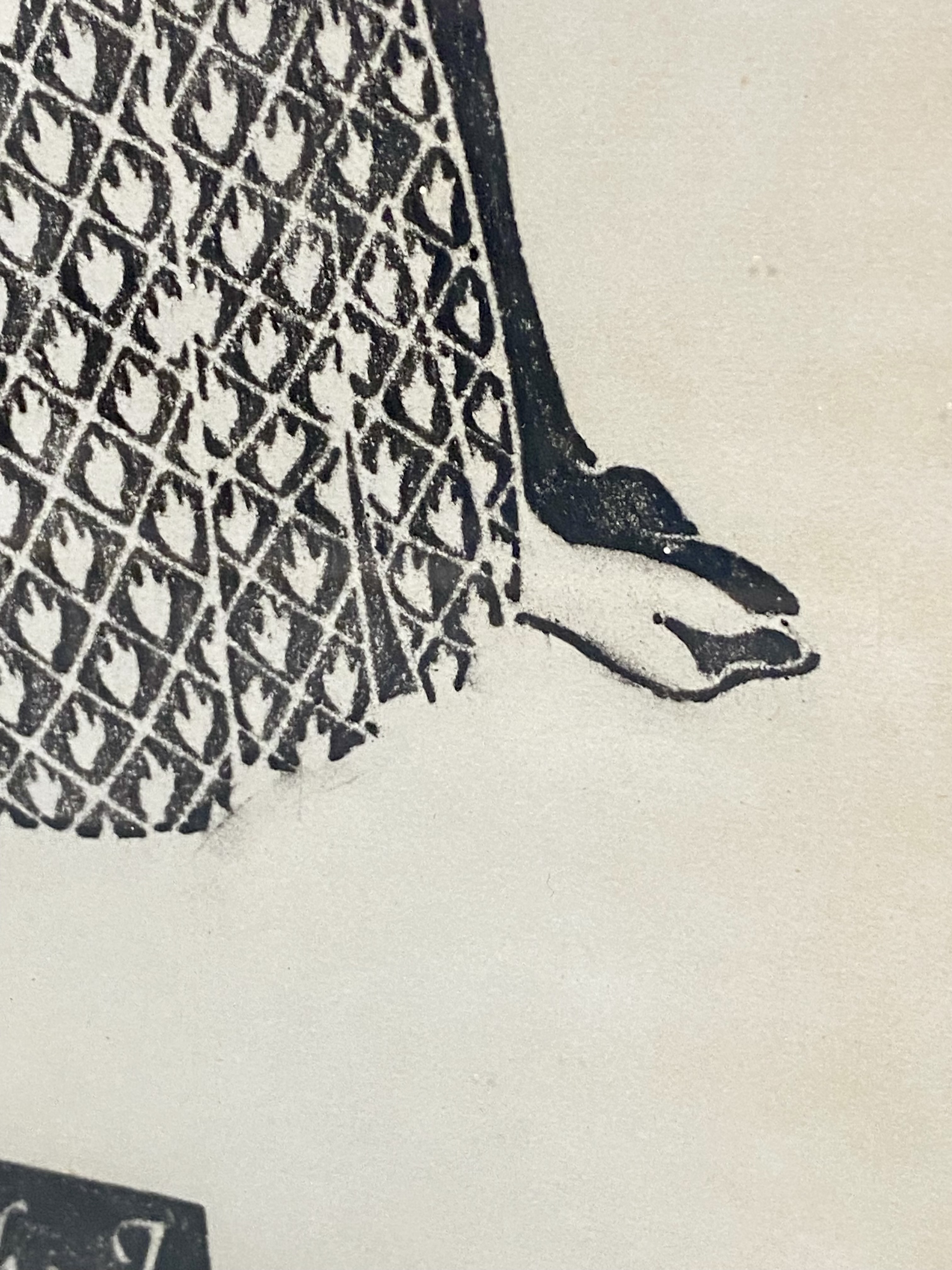 Elizabeth I Relief Block Print