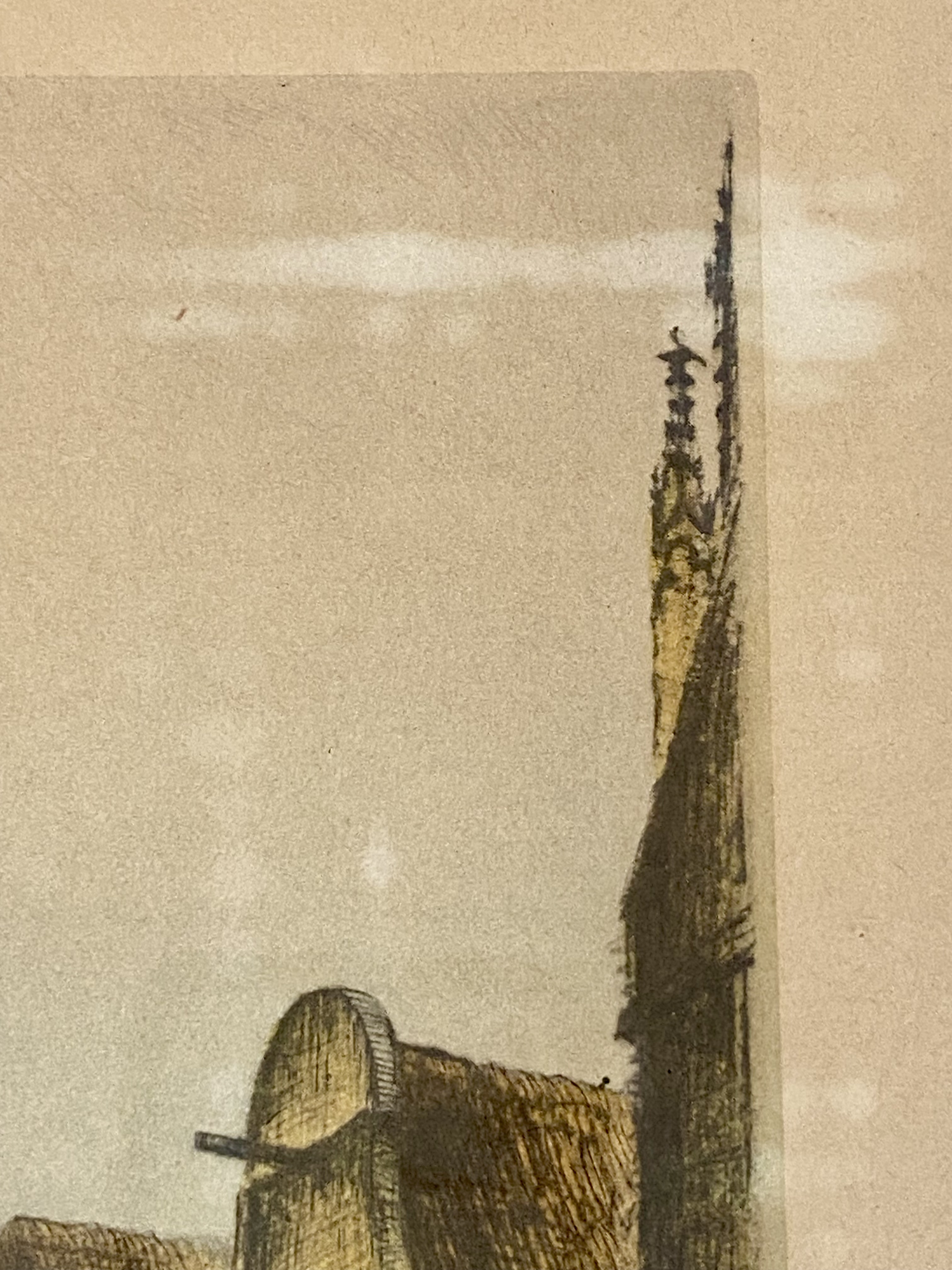 Ernst Zipperer Rothenburg Fountain Etching