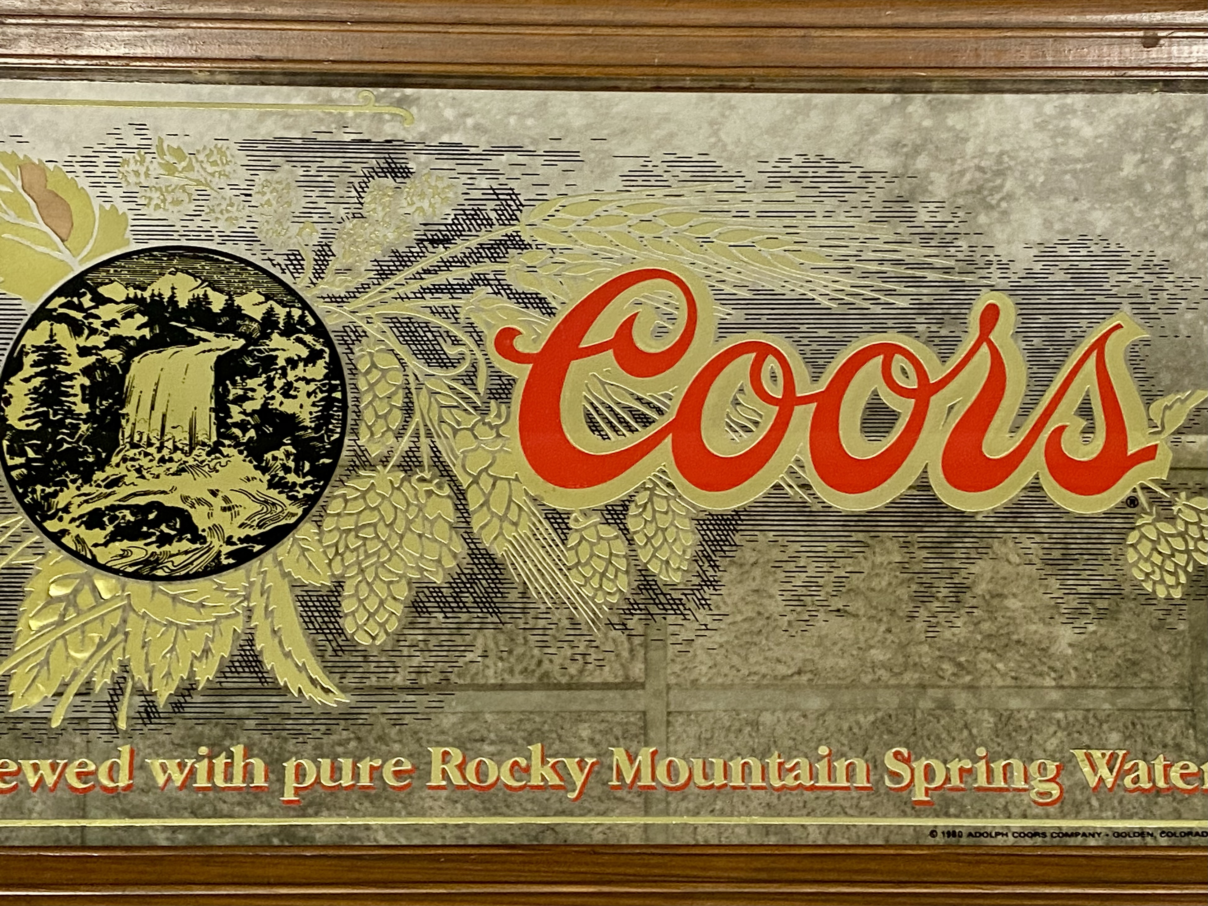 Vintage 1980 Coors Advertising Mirror